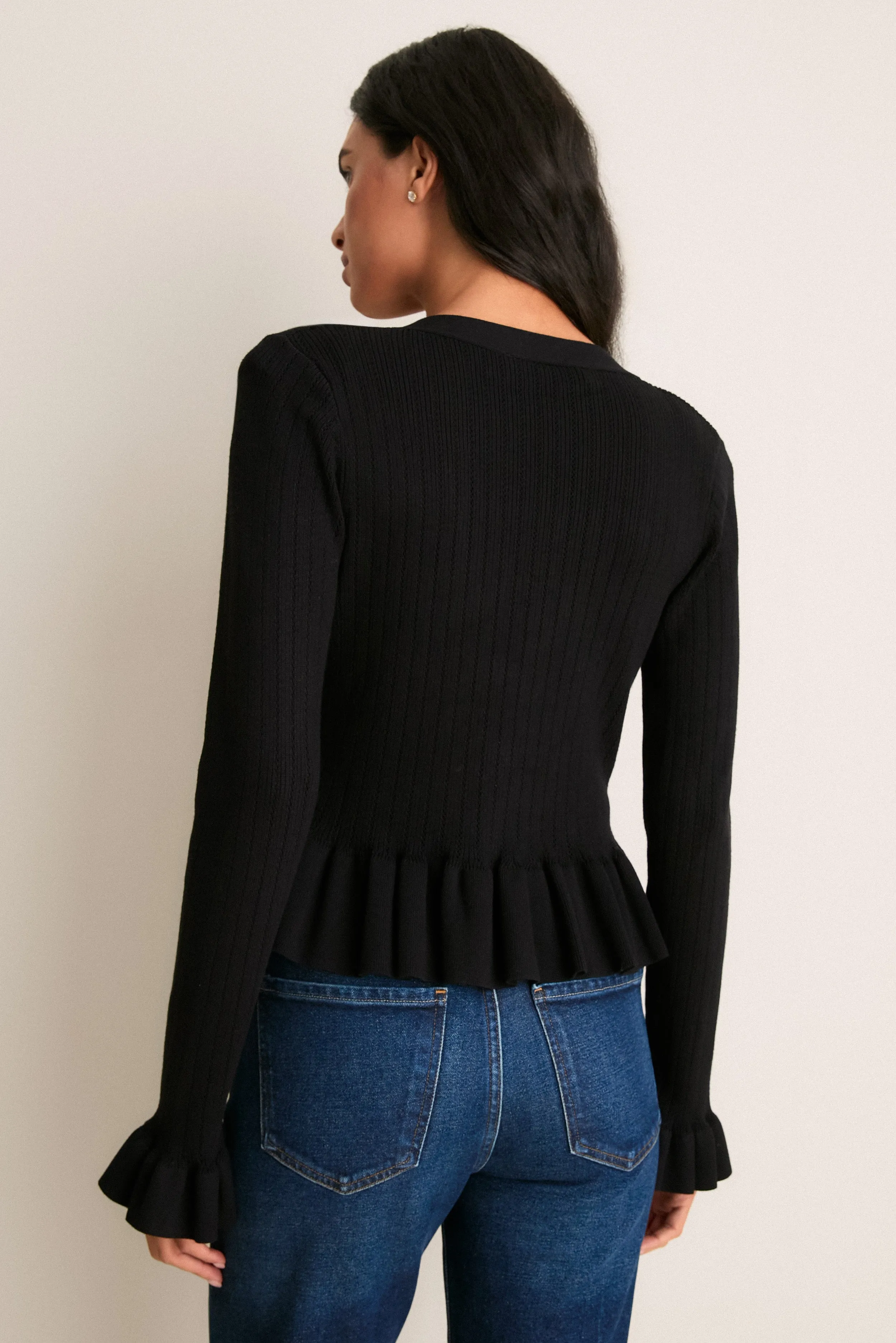Black Bejeweled Button Sylvia Cardigan sold by Tuckernuck product image thumbnail 4