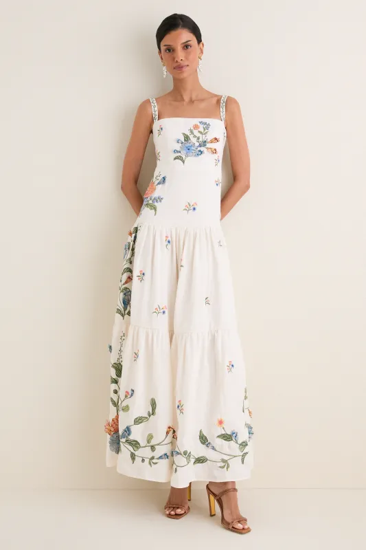 Brisa Embroidered Lima Maxi Dress made by AGUA by Agua Bendita