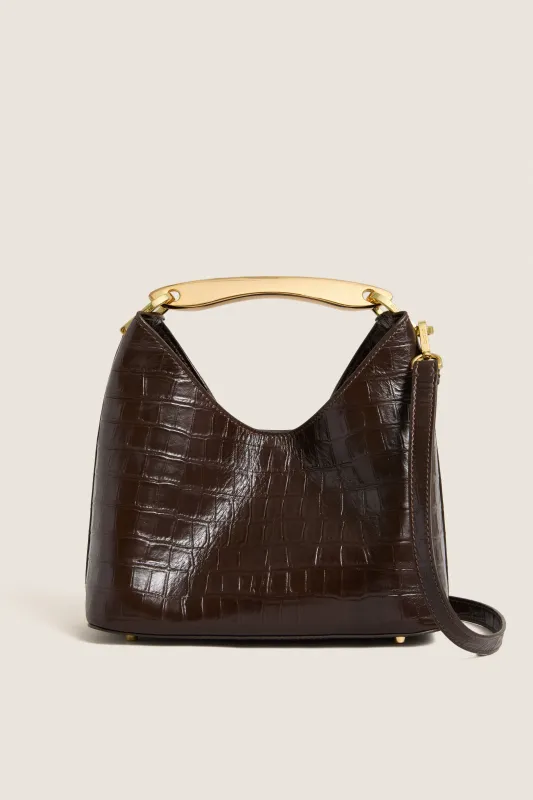 Dark Brown Small Boomerang Bag made by Elleme