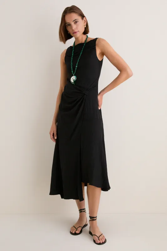 Black Cara Sleeveless Midi Dress made by En Saison