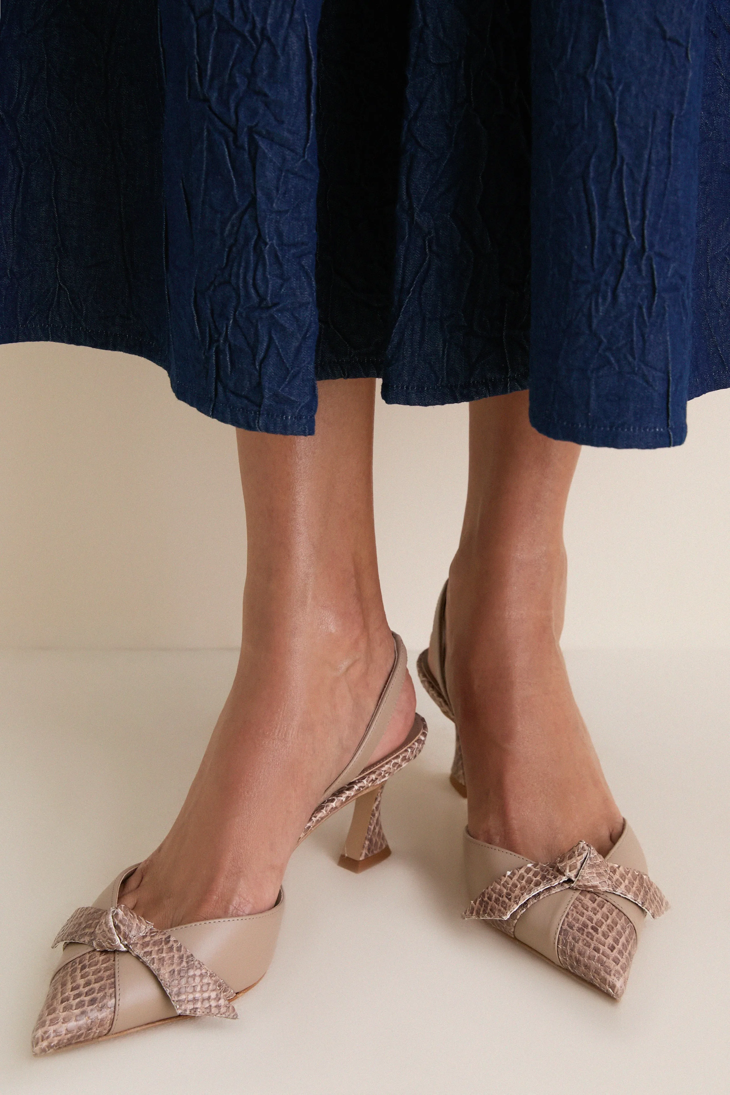 Semolina Python Clarita Slingback Cap Toe 60 Heels sold by Tuckernuck product image thumbnail 2