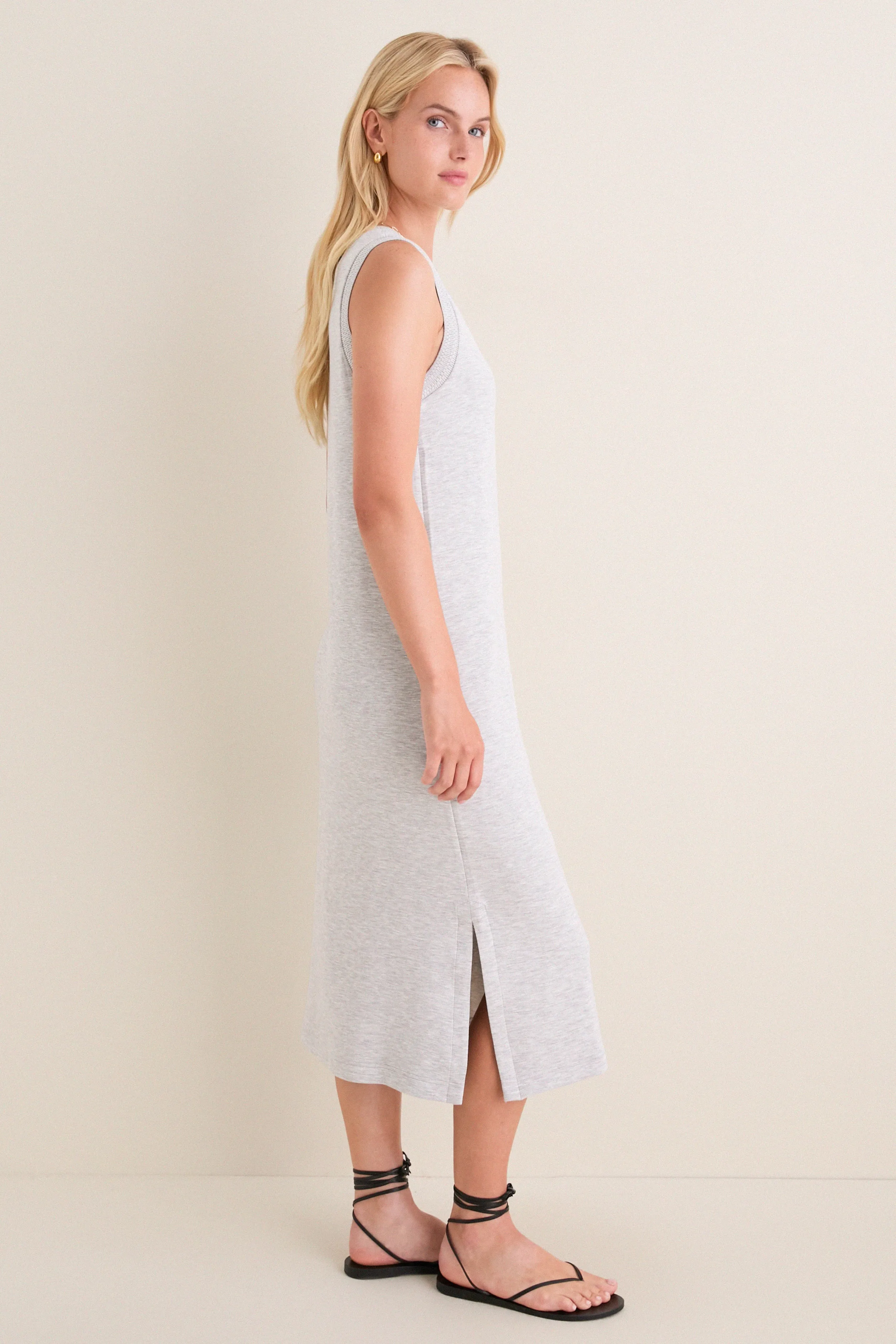 Light Grey Marl Kyler Tank Midi Dress sold by Tuckernuck product image thumbnail 4