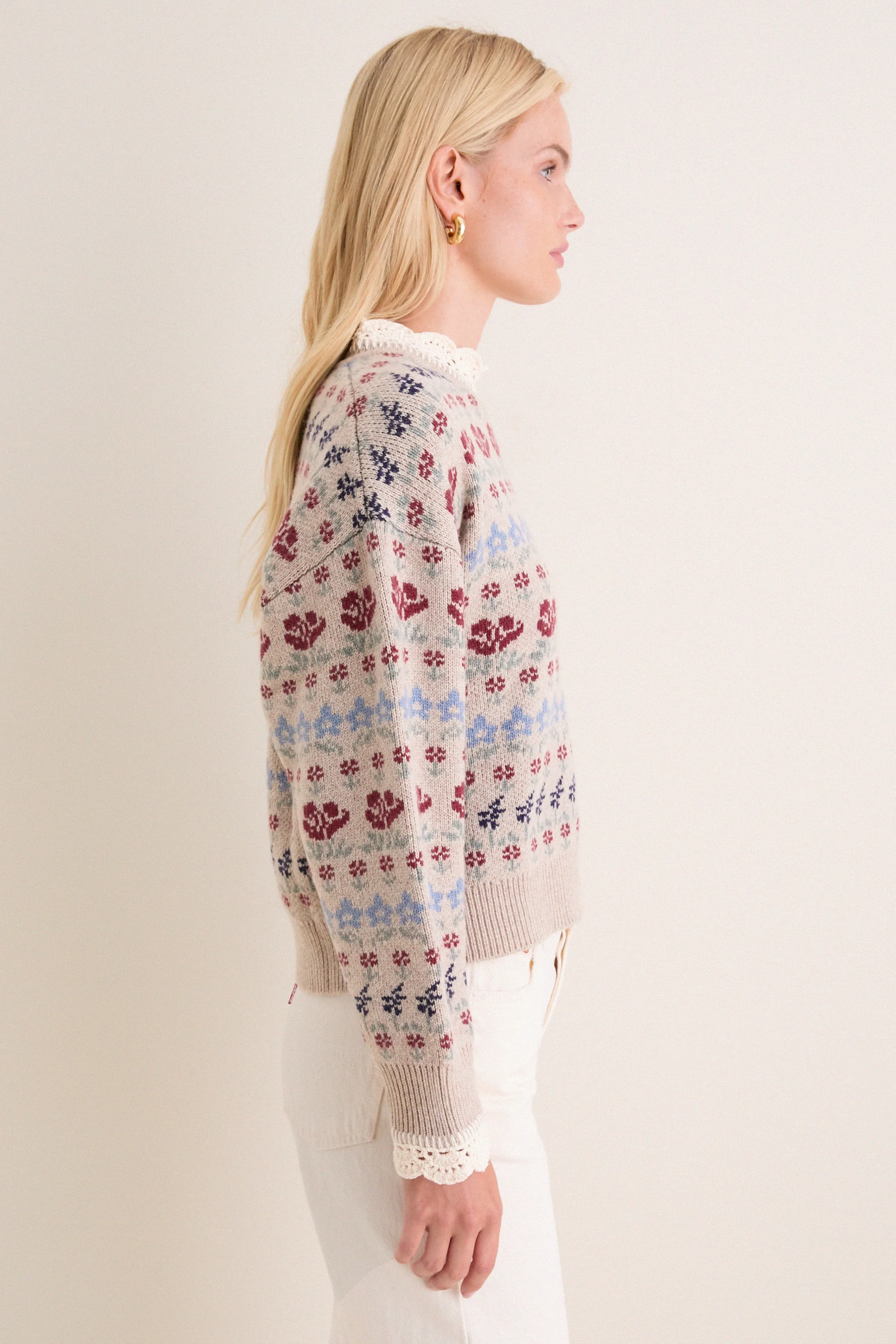 Cream Preston Knit Crew Neck Sweater sold by Tuckernuck product image thumbnail 4