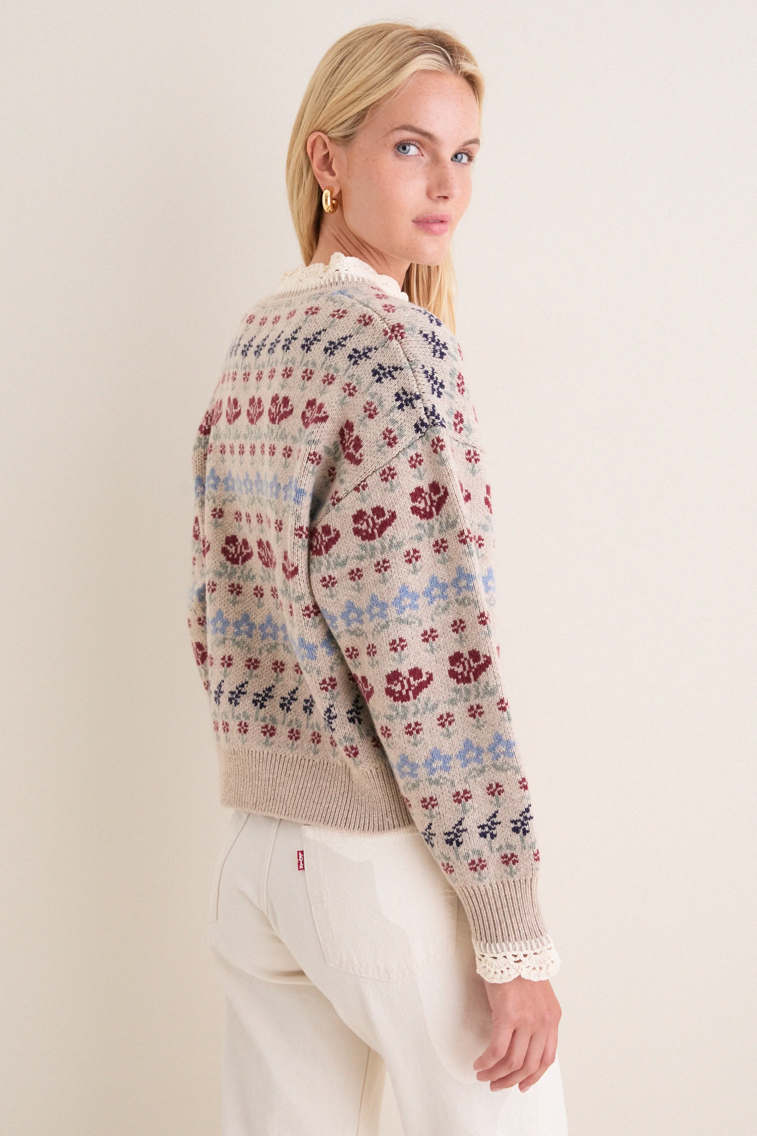 Cream Preston Knit Crew Neck Sweater sold by Tuckernuck product image thumbnail 5