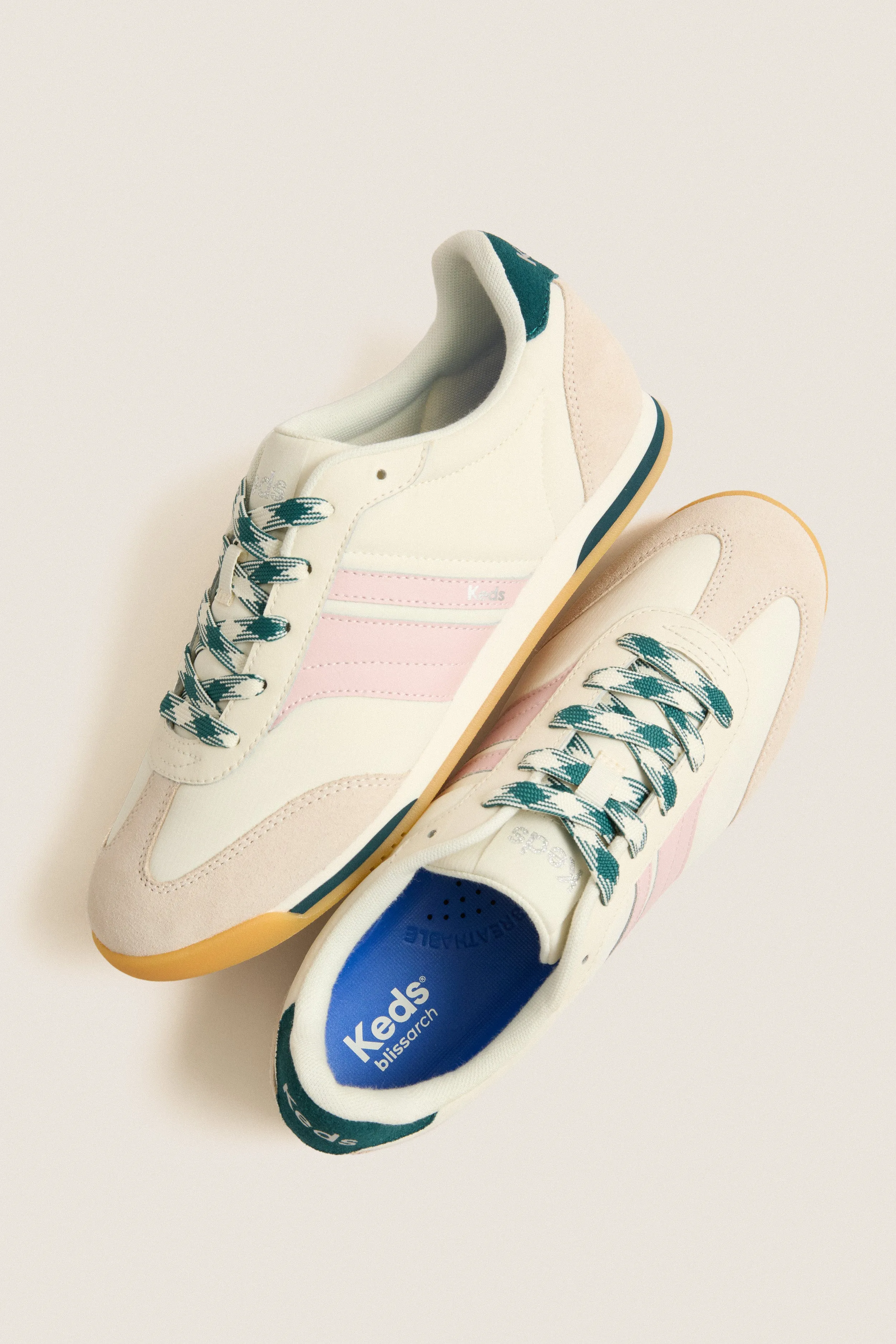 Egret with Dark Teal Revival Nylon Suede Sneakers sold by Tuckernuck product image thumbnail 5