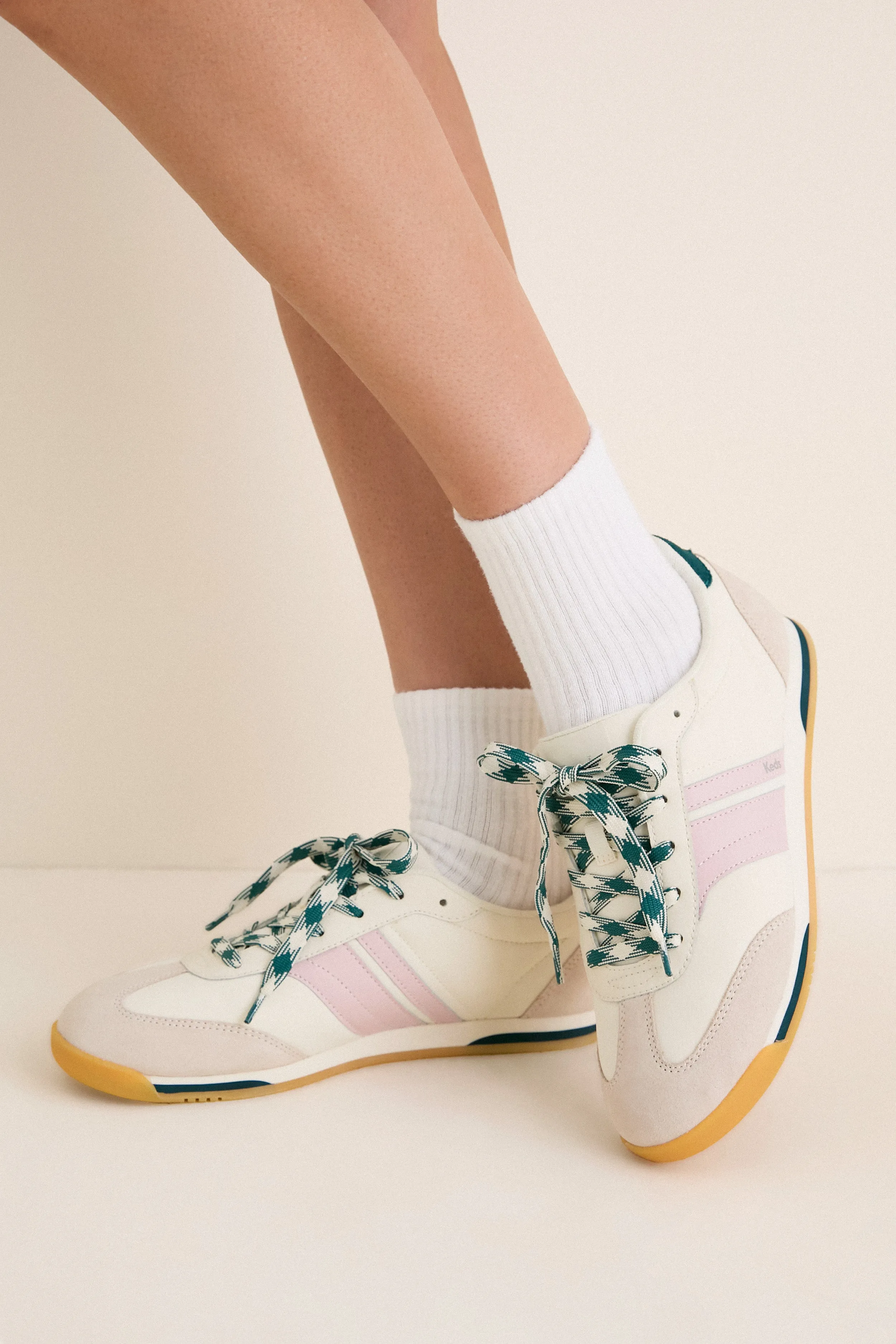 Egret with Dark Teal Revival Nylon Suede Sneakers sold by Tuckernuck product image thumbnail 2