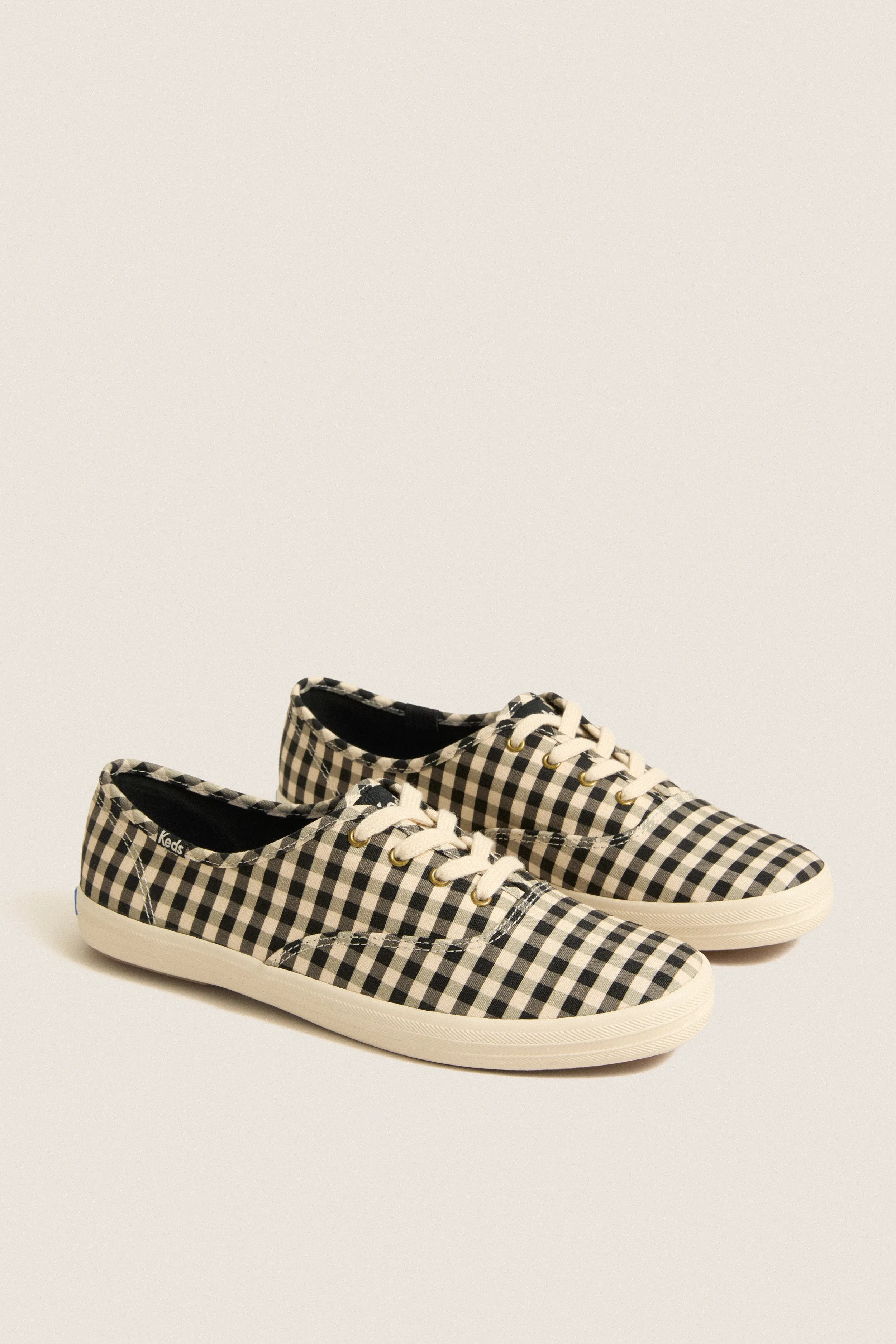 Black and Parchment Buffalo Plaid Champion Sneakers sold by Tuckernuck product image thumbnail 4