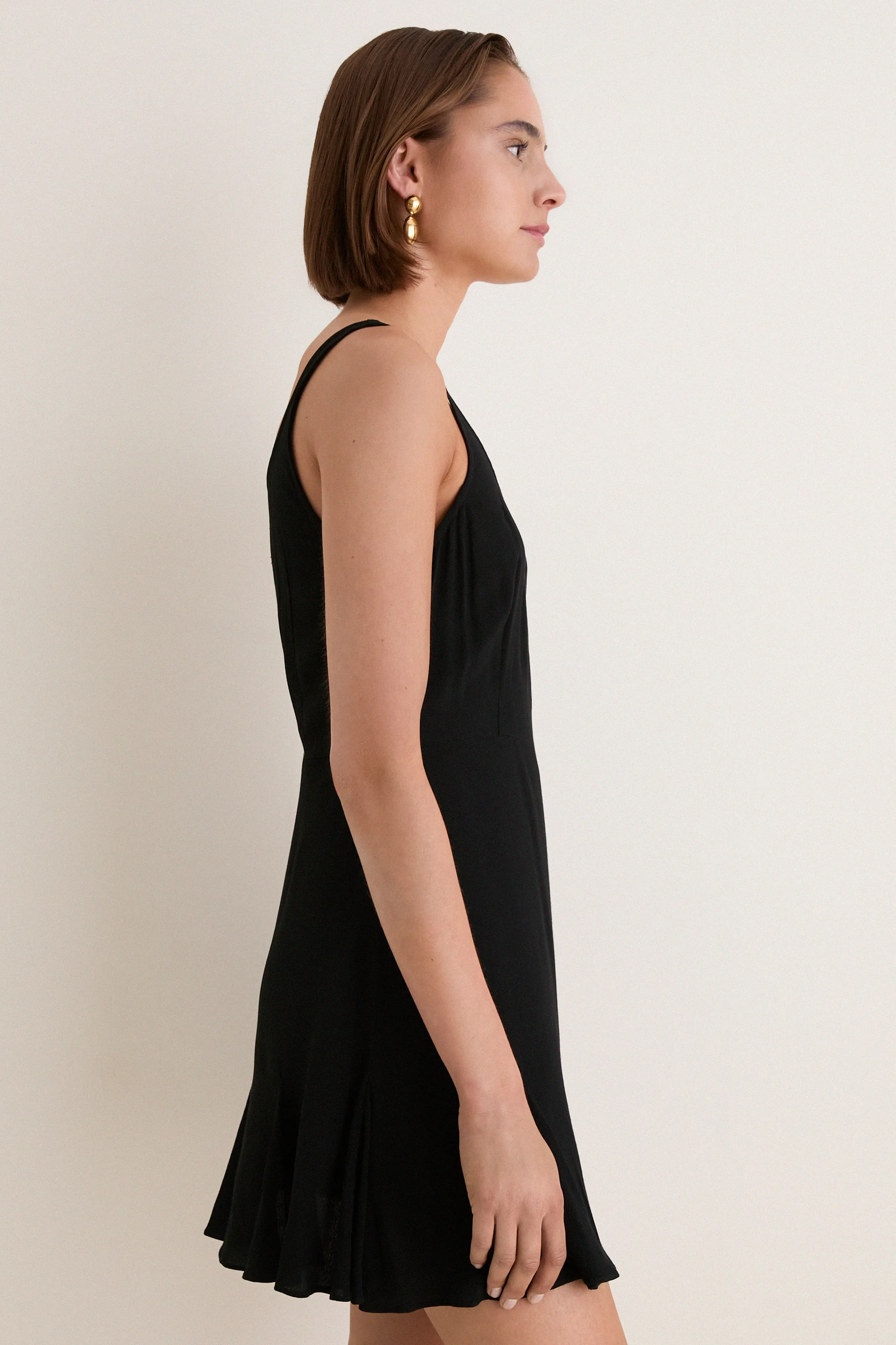 Black Viscose Crepe Lyon Mini Dress sold by Tuckernuck product image thumbnail 4