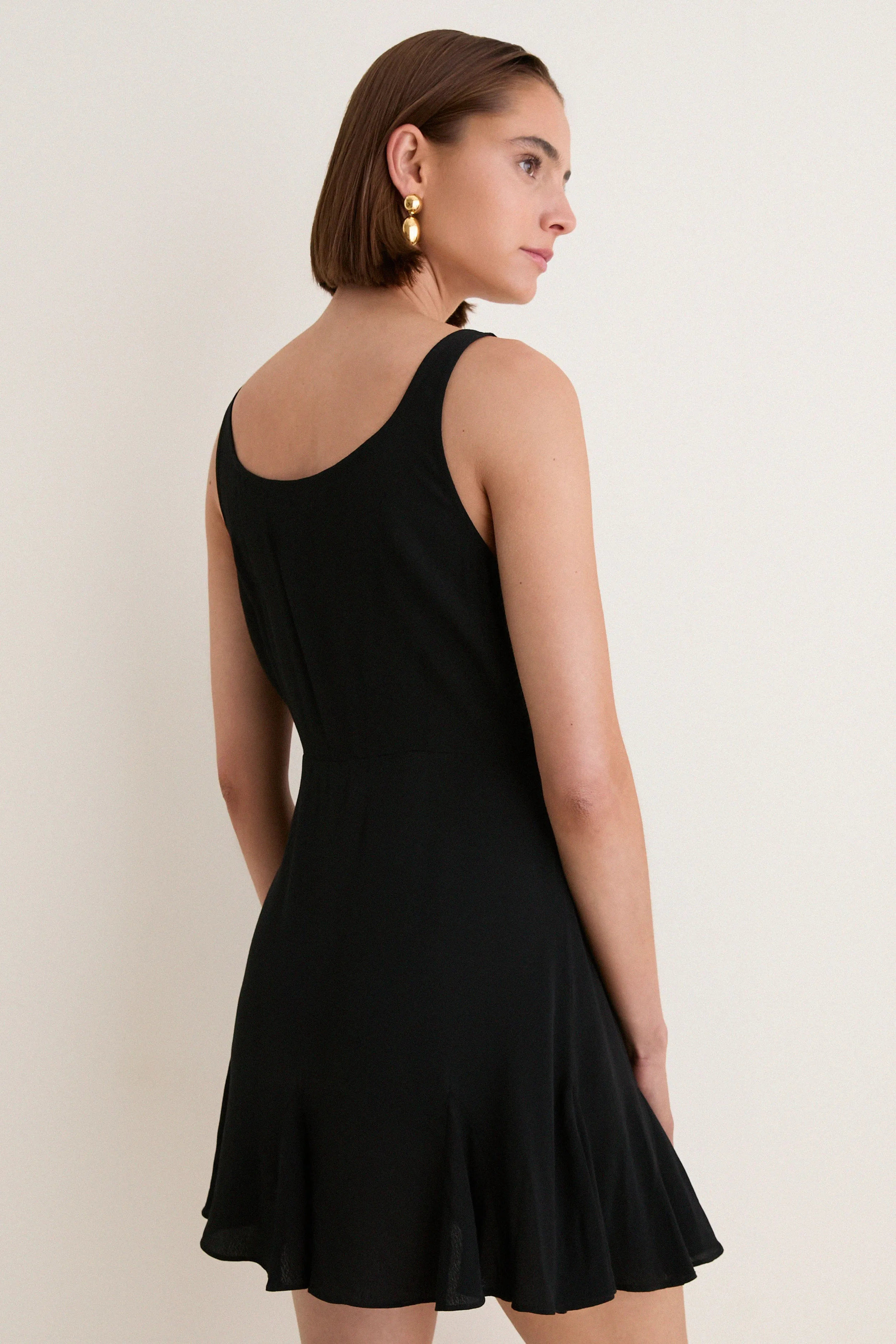 Black Viscose Crepe Lyon Mini Dress sold by Tuckernuck product image thumbnail 5