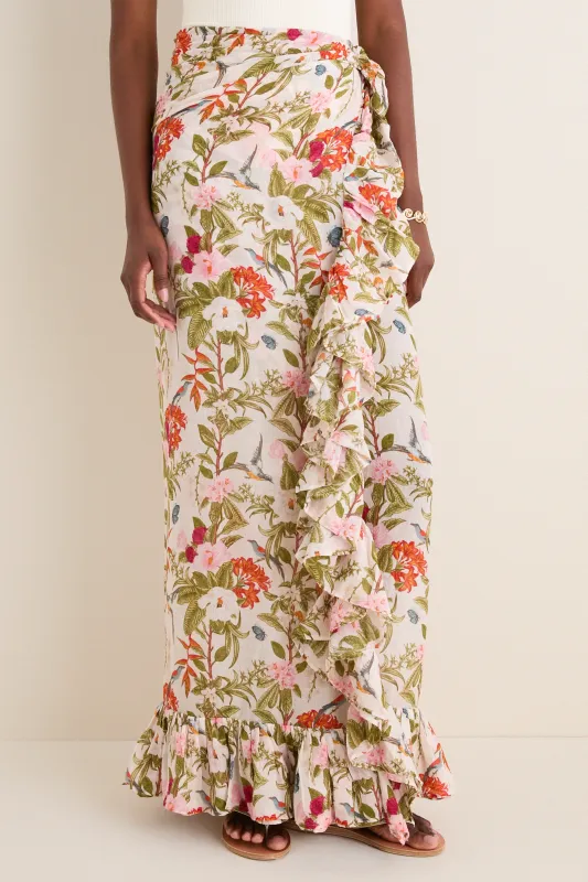 Land of Flowers Blossoms Ruffle Power Pareo made by Tuckernuck