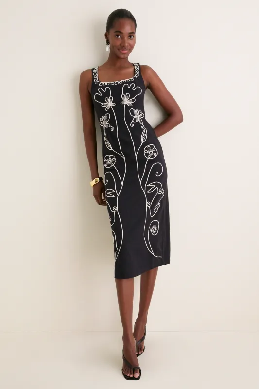 Black Ruxandra Midi Dress made by Cleobella