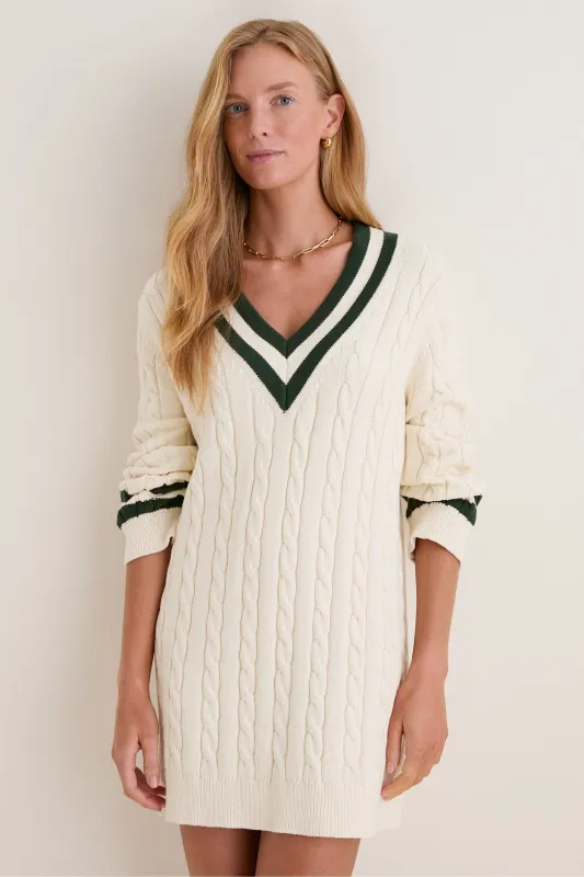 Ivory and Eden Cable Knit Walden Dress made by Pomander Place