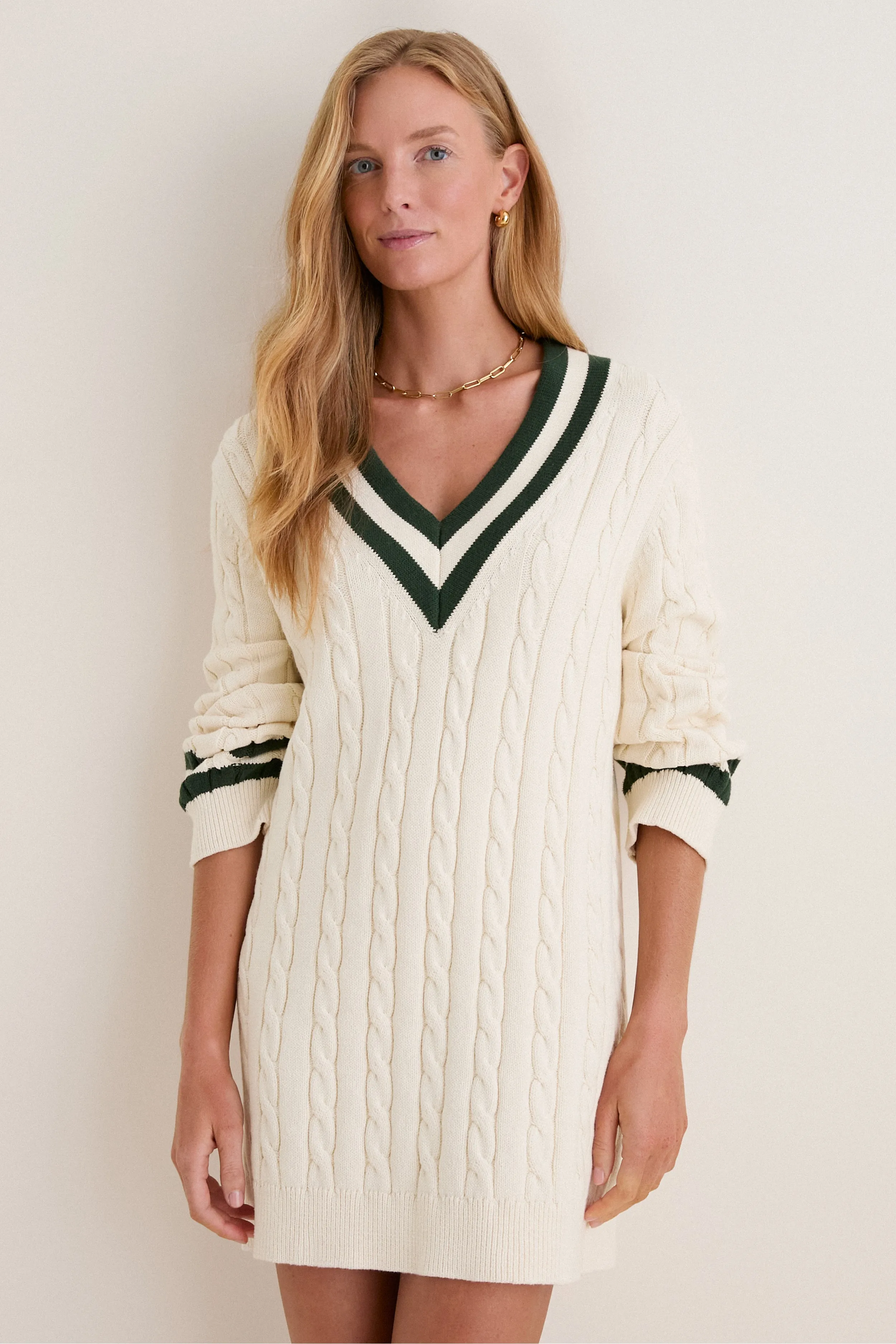 Ivory and Eden Cable Knit Walden Dress sold by Tuckernuck