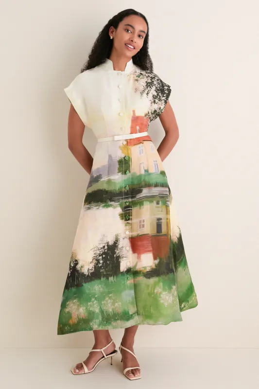 Serene Print Aubrey Midi Dress made by LEO LIN