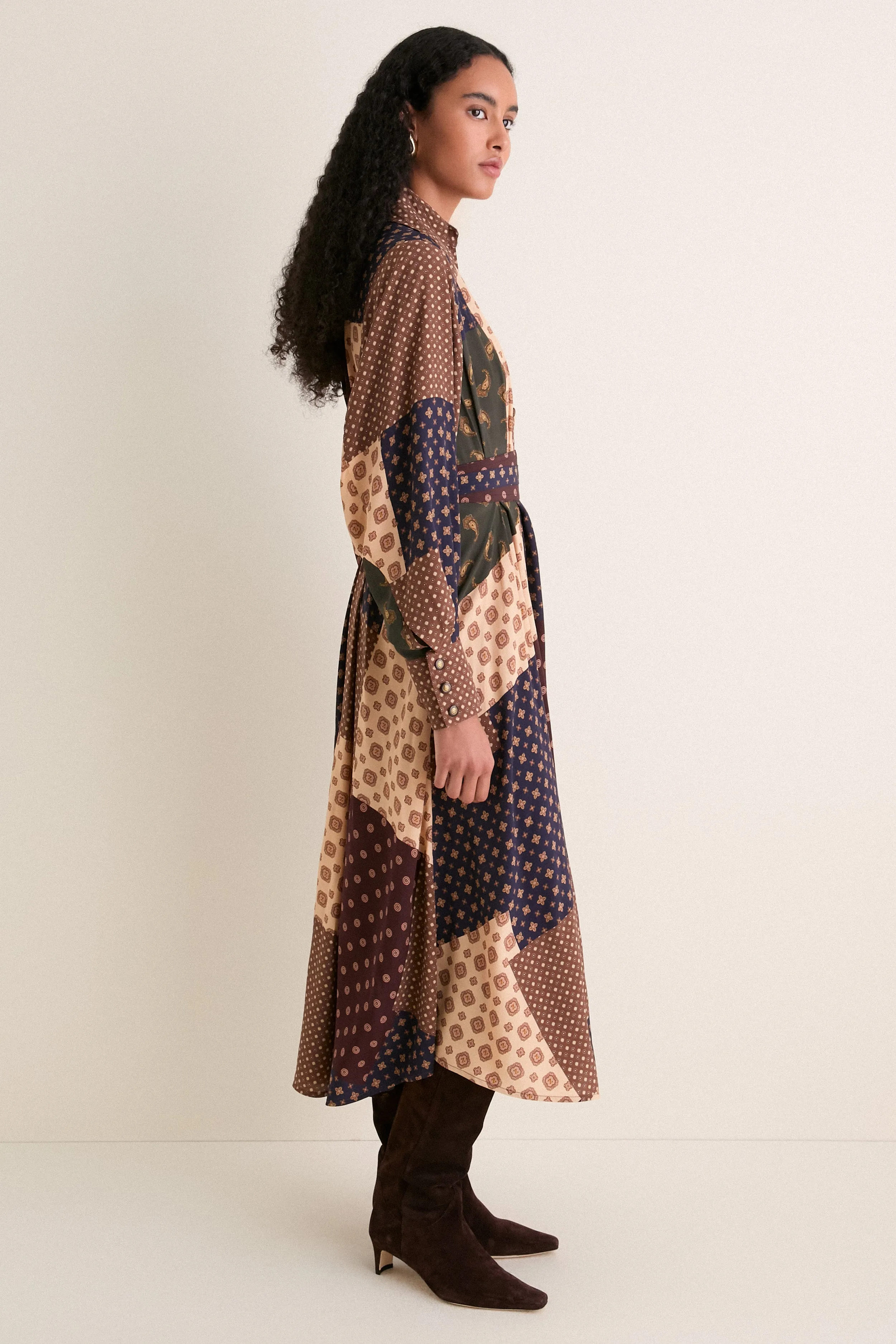 Geo Patch Print Tuck Midi Dress sold by Tuckernuck product image thumbnail 4