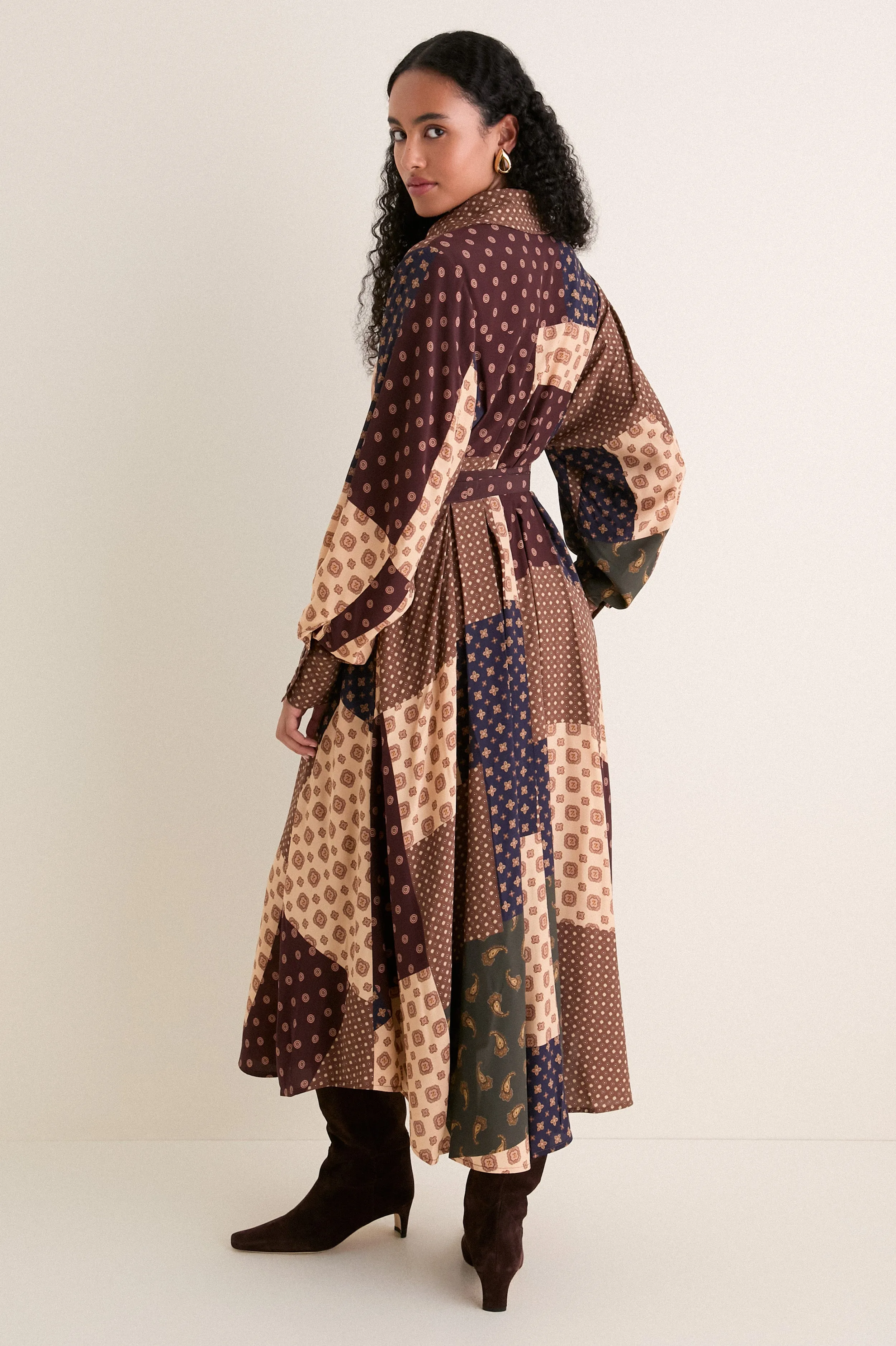 Geo Patch Print Tuck Midi Dress sold by Tuckernuck product image thumbnail 5