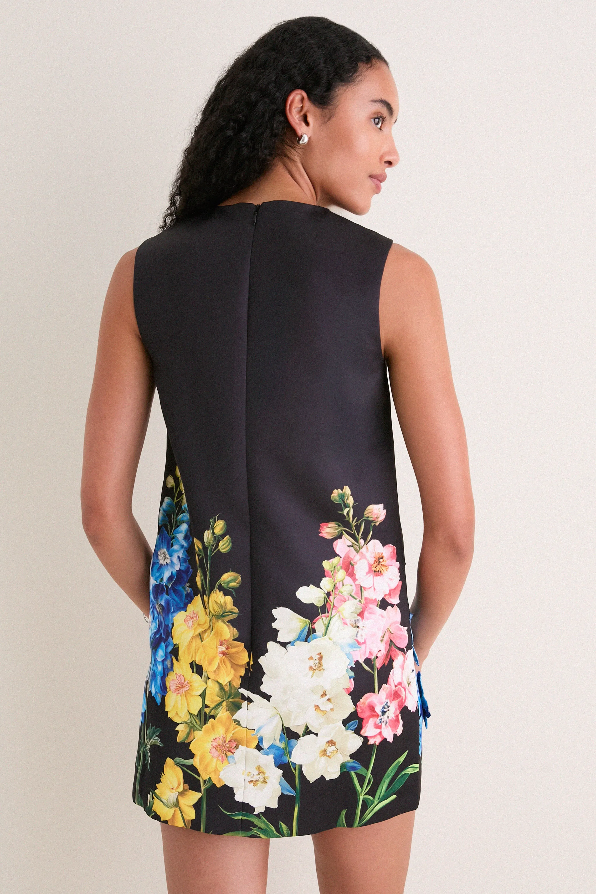 Ebony Snapdragon Print Yvonne Embroidered Mini Dress sold by Tuckernuck product image thumbnail 5