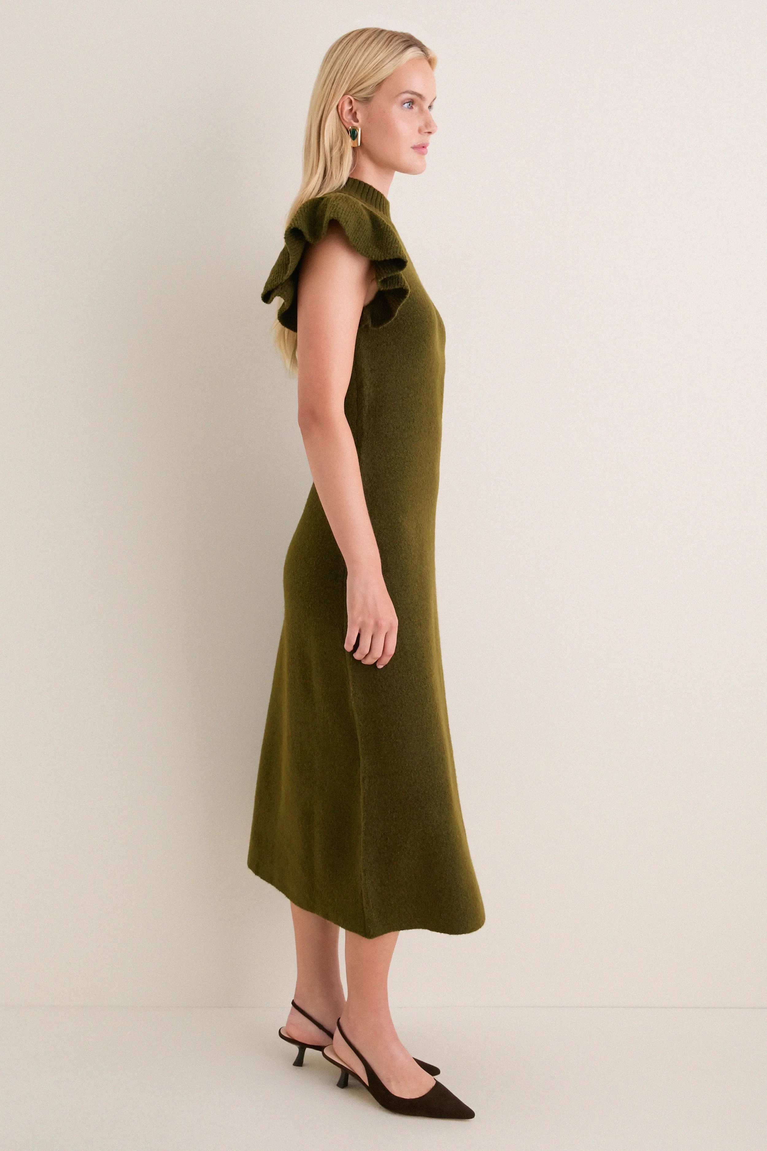 Olive Knit Martini Midi Dress sold by Tuckernuck product image thumbnail 4
