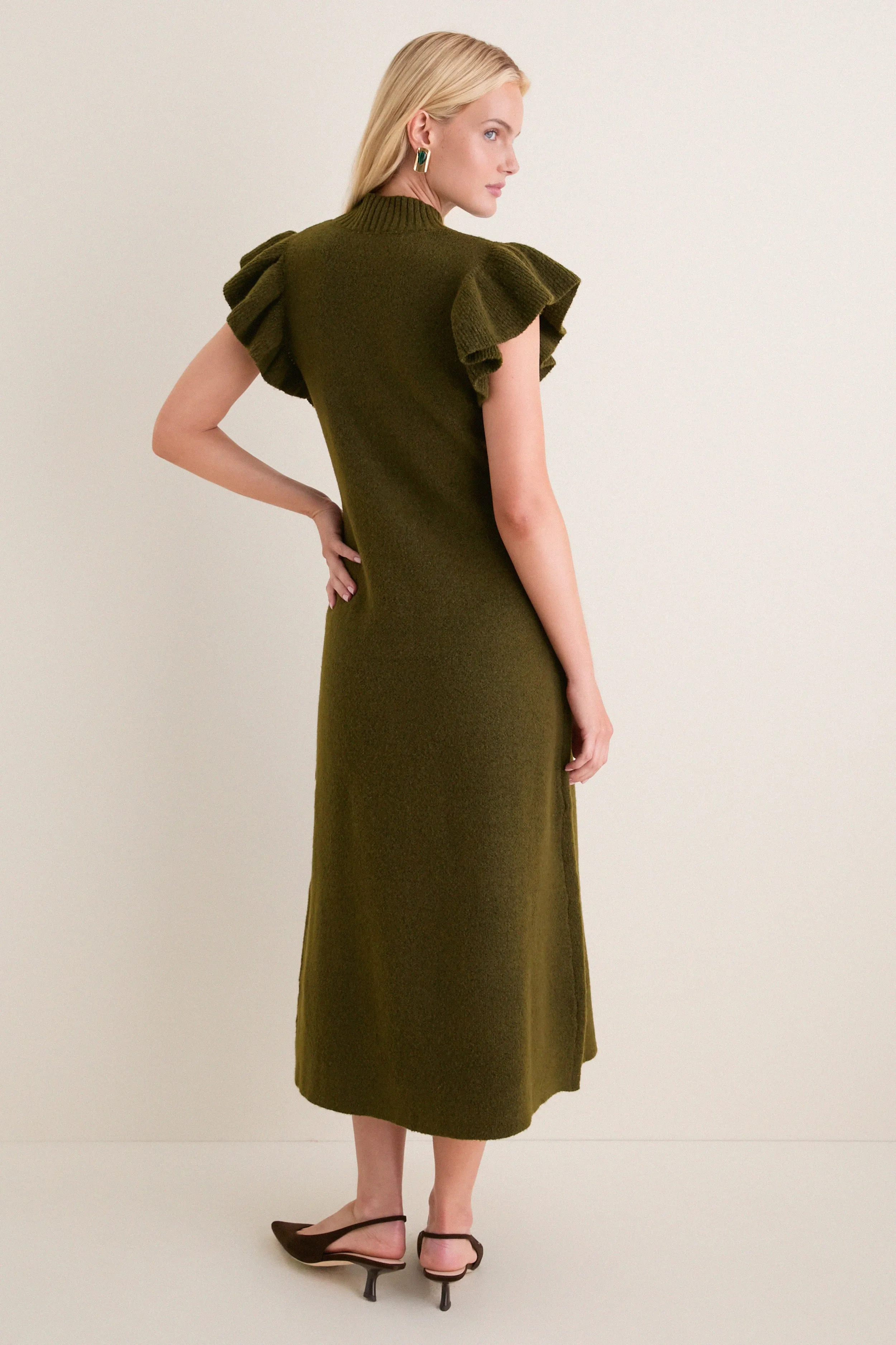 Olive Knit Martini Midi Dress sold by Tuckernuck product image thumbnail 5