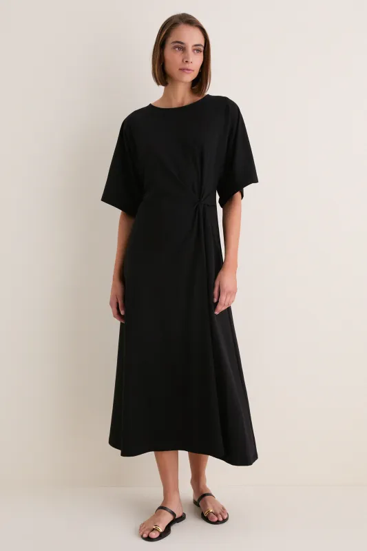 Black Jersey Lisette Midi Dress made by Tuckernuck