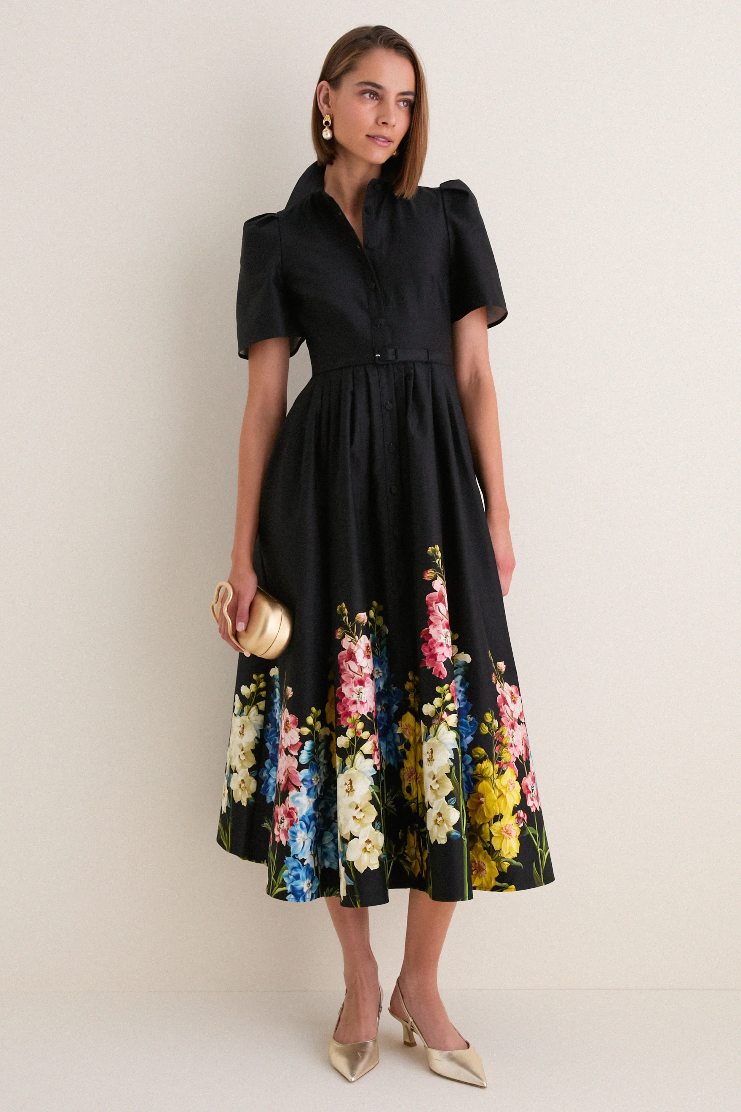 Ebony Snapdragon Print Bianca Midi Dress sold by Tuckernuck product image thumbnail 4