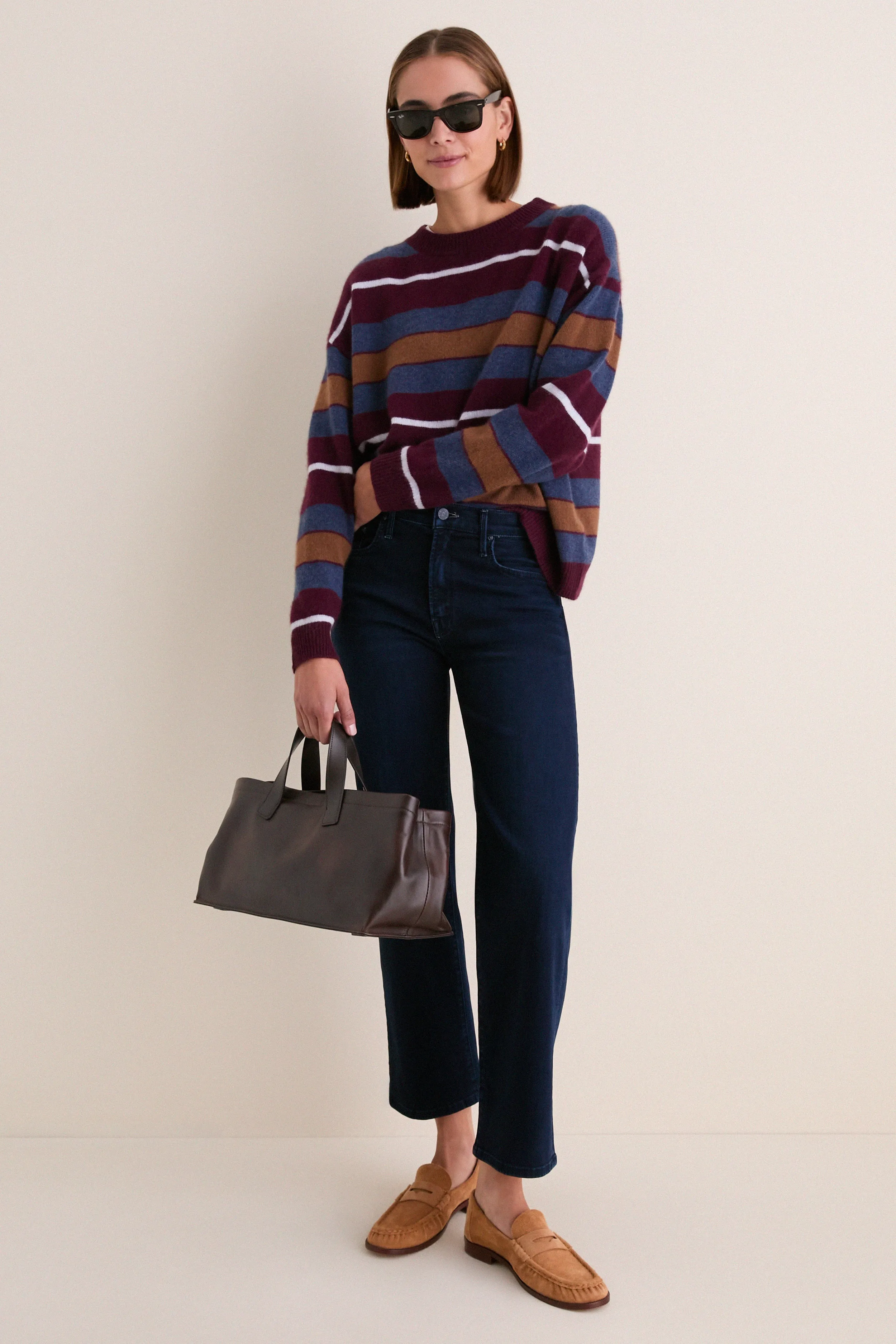 Monaco Stripe Serrano Cashmere Relaxed Crew sold by Tuckernuck product image thumbnail 3