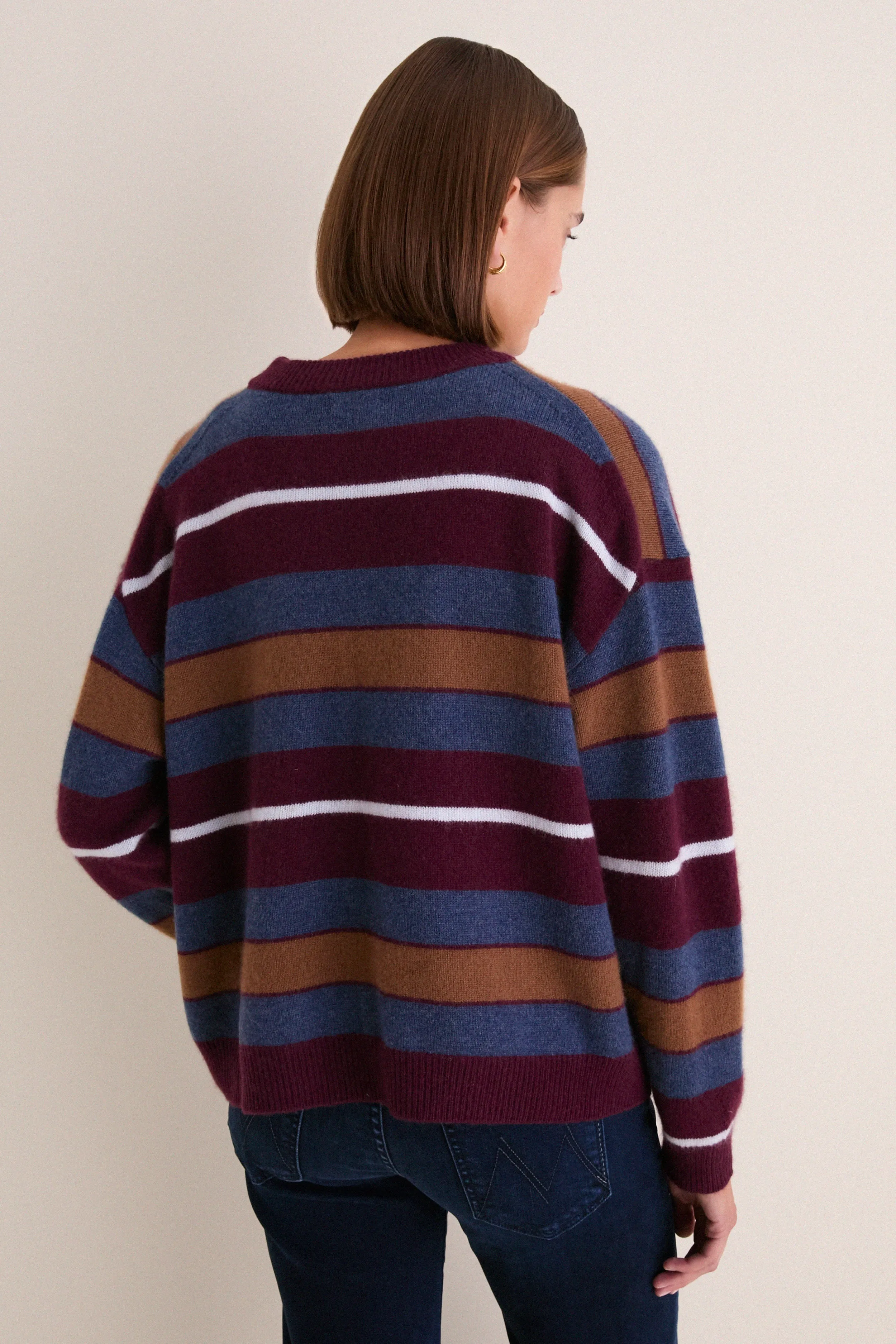 Monaco Stripe Serrano Cashmere Relaxed Crew sold by Tuckernuck product image thumbnail 5
