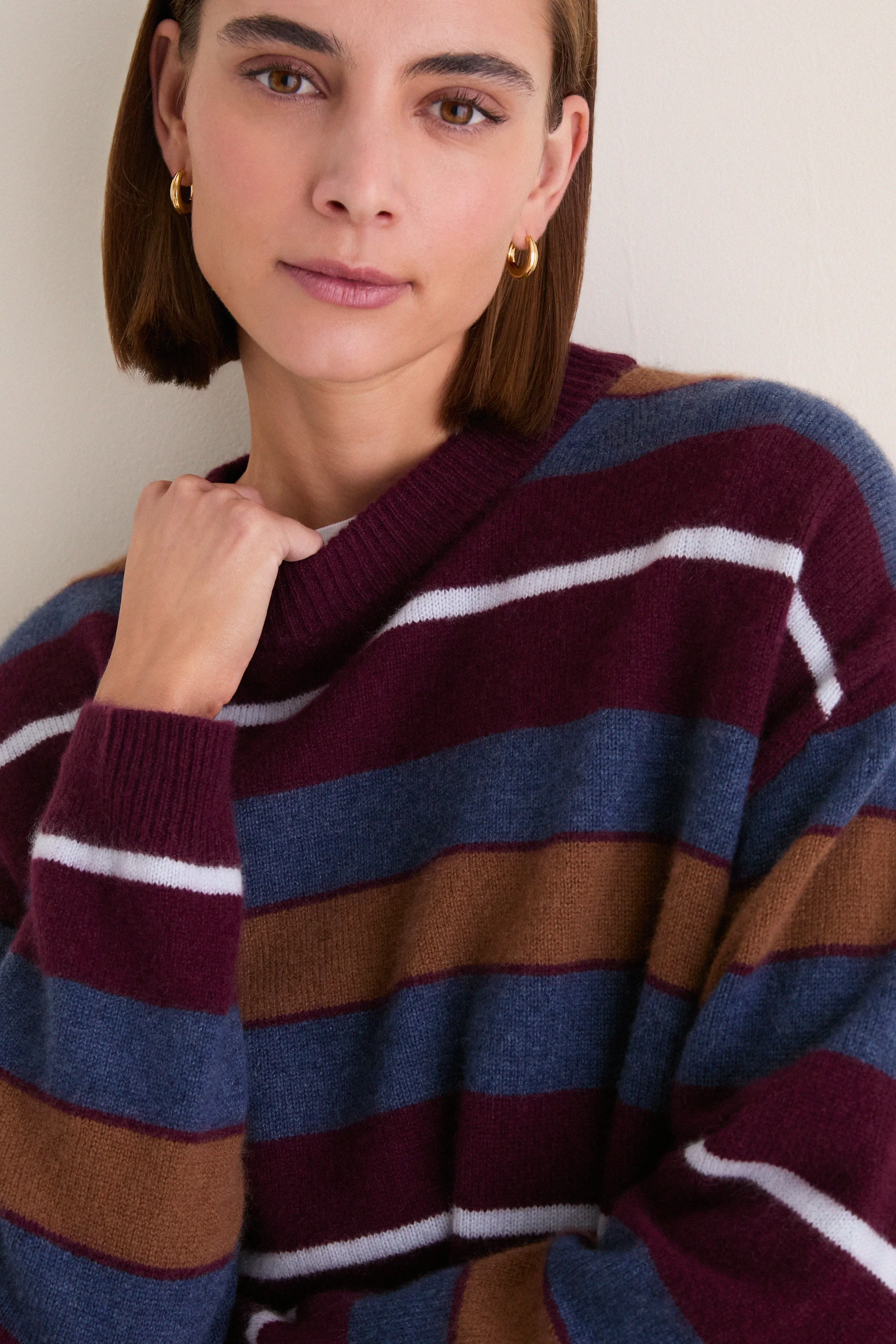 Monaco Stripe Serrano Cashmere Relaxed Crew sold by Tuckernuck product image thumbnail 2