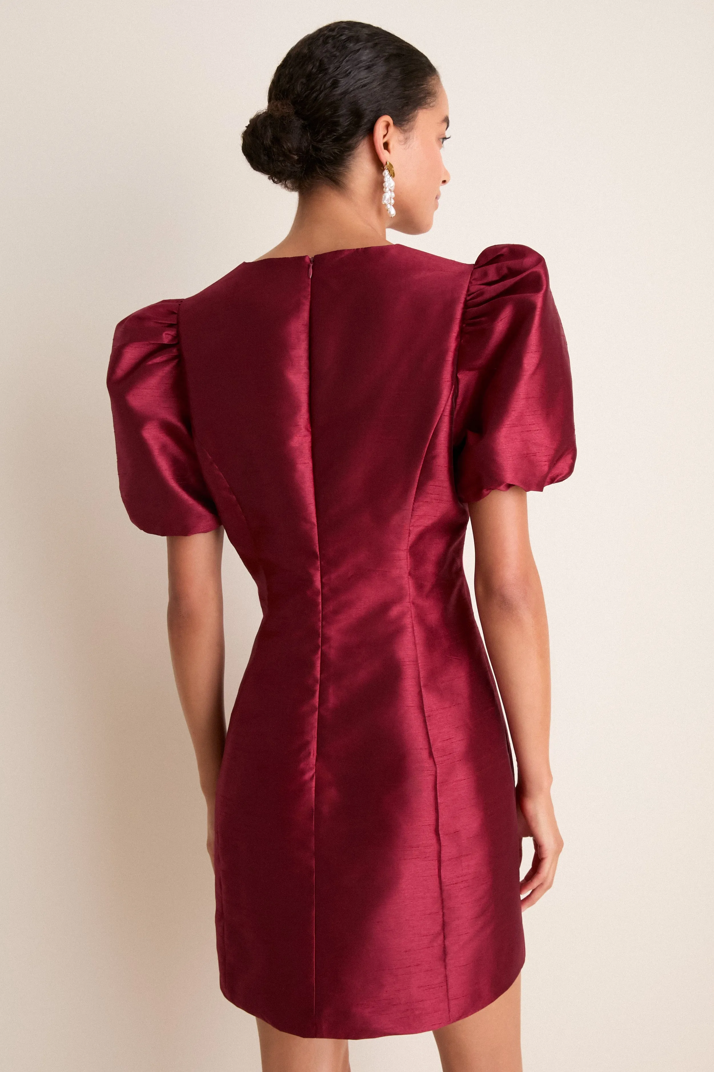 Cabernet Puff Sleeve Valentina Mini Dress sold by Tuckernuck product image thumbnail 5