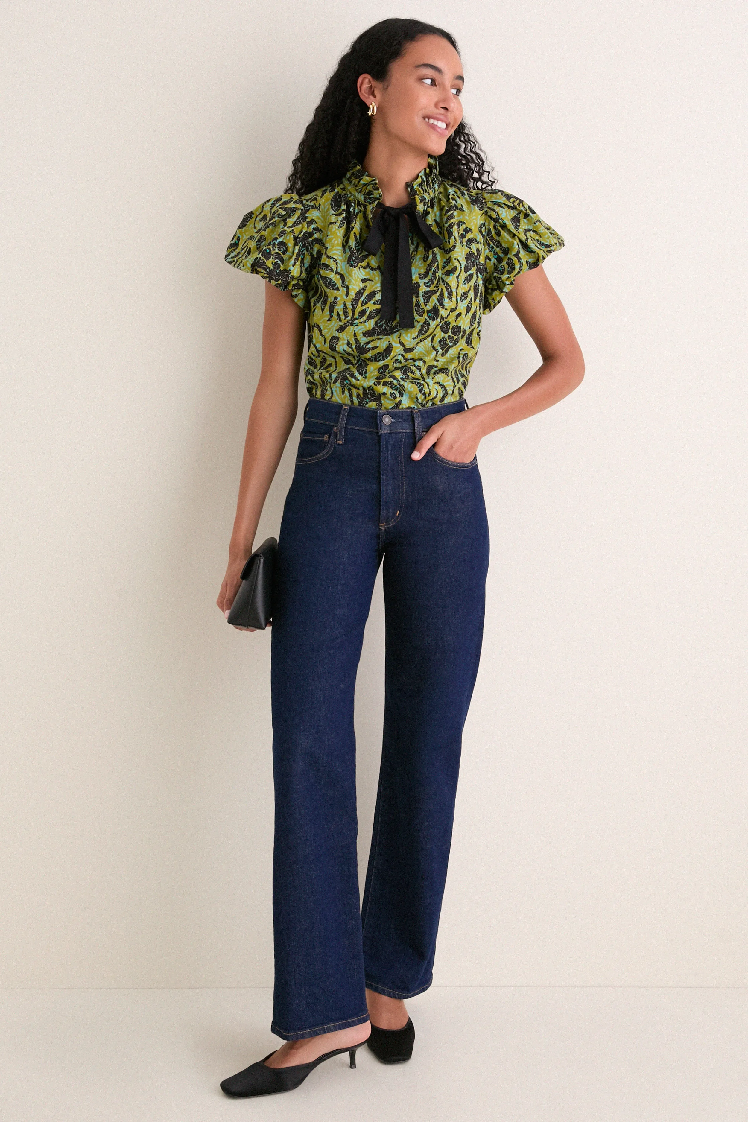 Chartreuse Estela Short Sleeve Cotton Top sold by Tuckernuck product image thumbnail 3