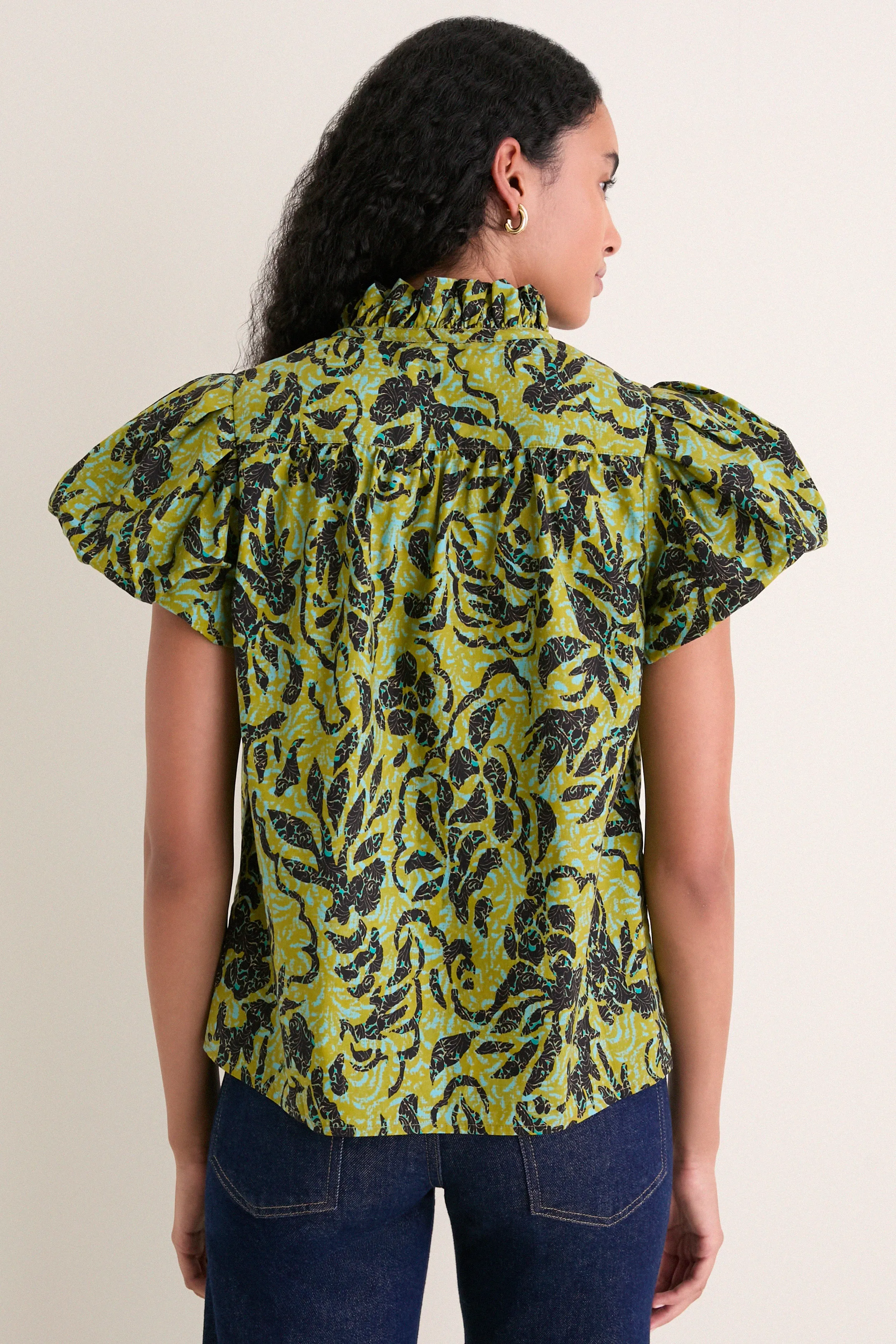 Chartreuse Estela Short Sleeve Cotton Top sold by Tuckernuck product image thumbnail 5