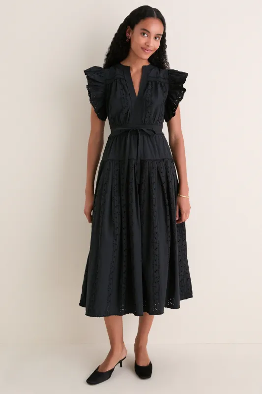 Noir Dani Short Sleeve Cotton Dress made by Ulla Johnson