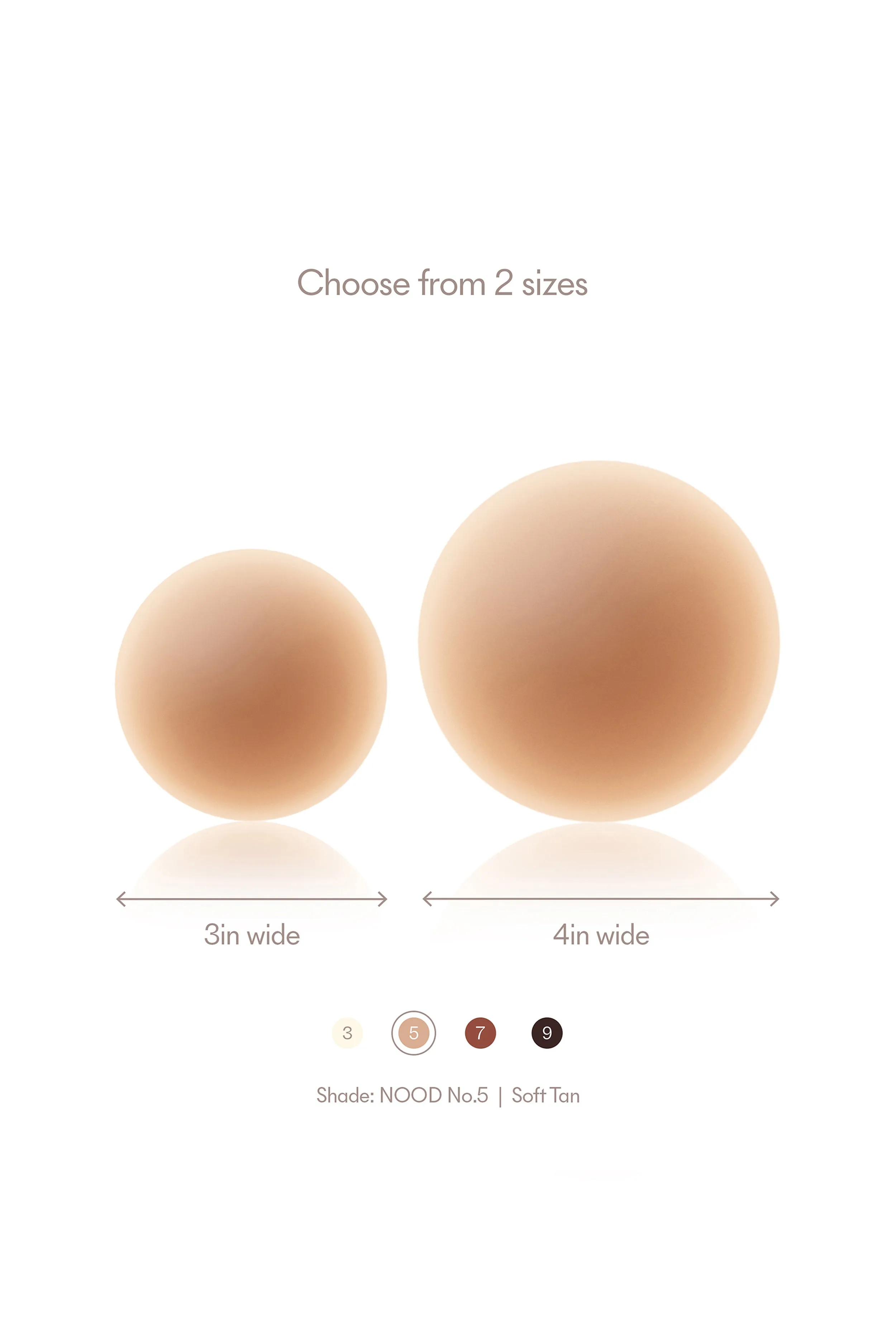 Soft Tan No-Show Nipple Covers 3IN sold by Tuckernuck product image thumbnail 3