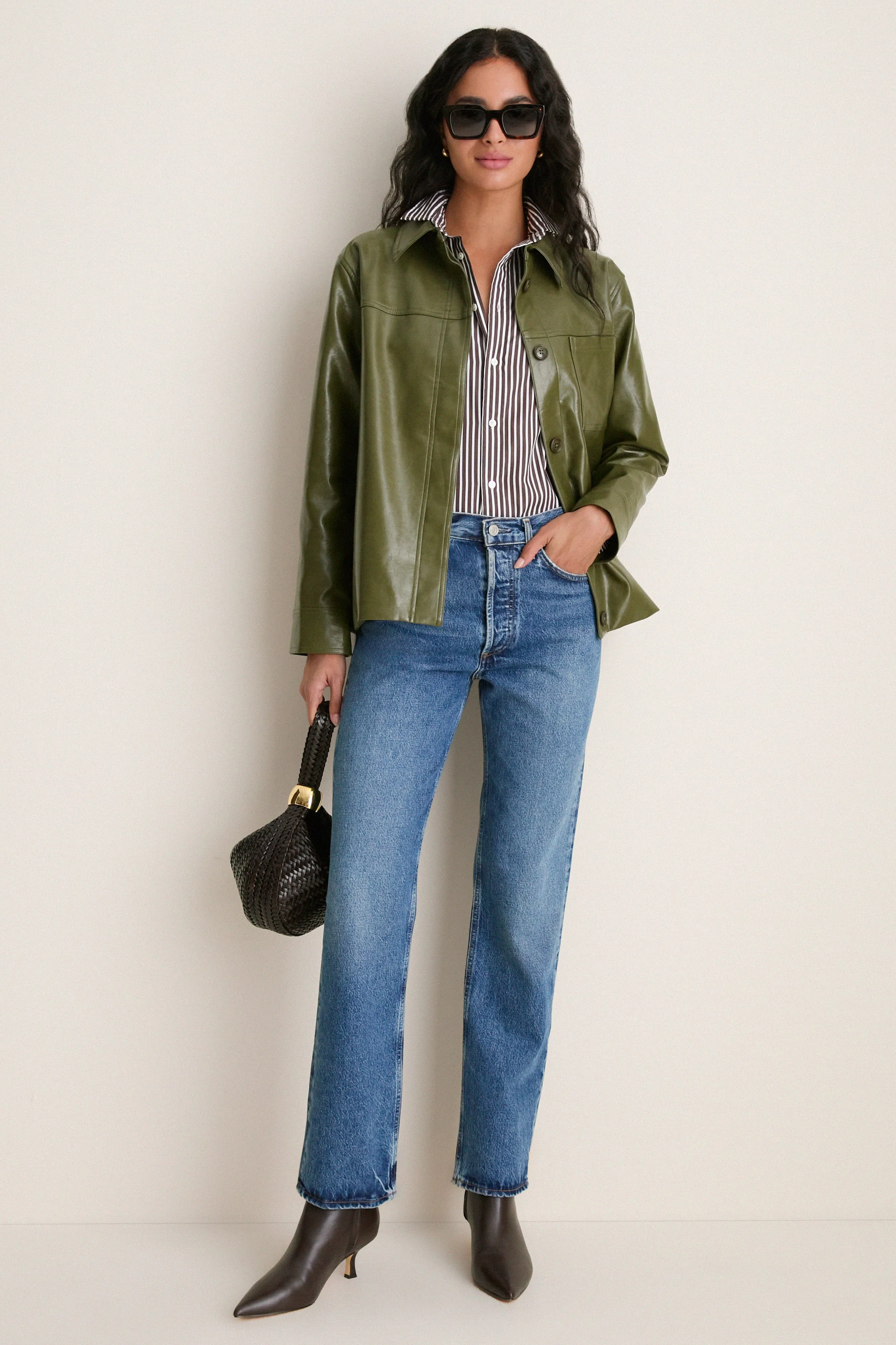 Green Faux Leather Neo Jacket sold by Tuckernuck product image thumbnail 3