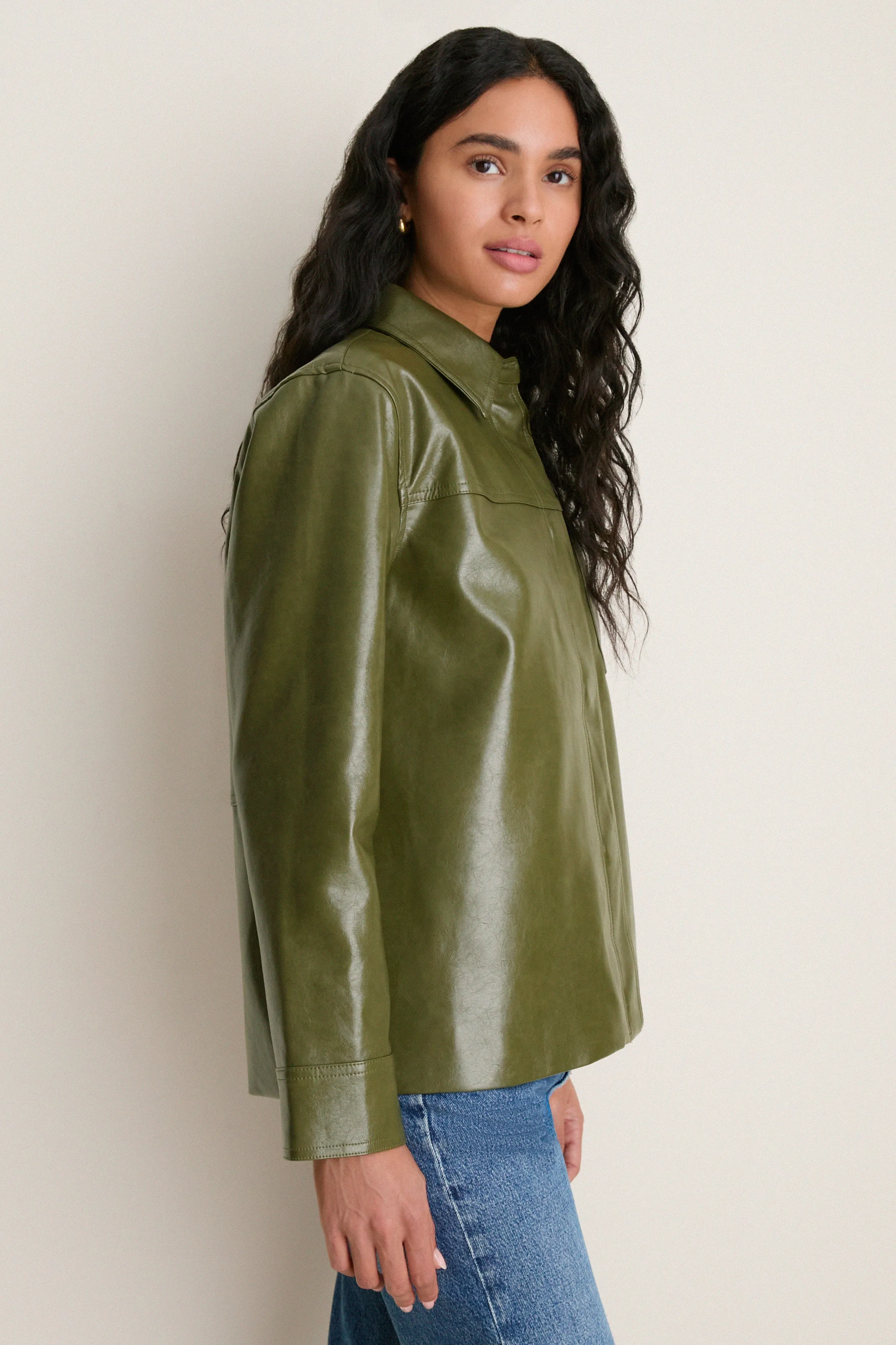 Green Faux Leather Neo Jacket sold by Tuckernuck product image thumbnail 4