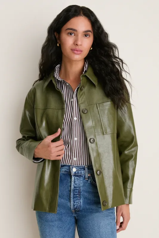 Green Faux Leather Neo Jacket made by Hyacinth House