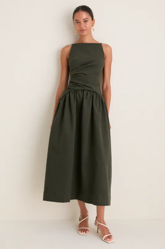 Green Lotus Maxi Dress made by Line & Dot