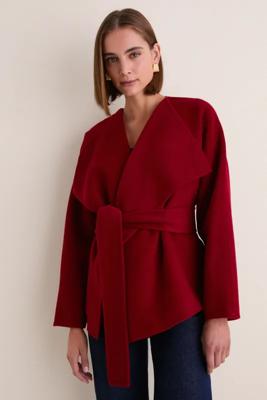 Cerise Sasha Wool Coat made by Ulla Johnson