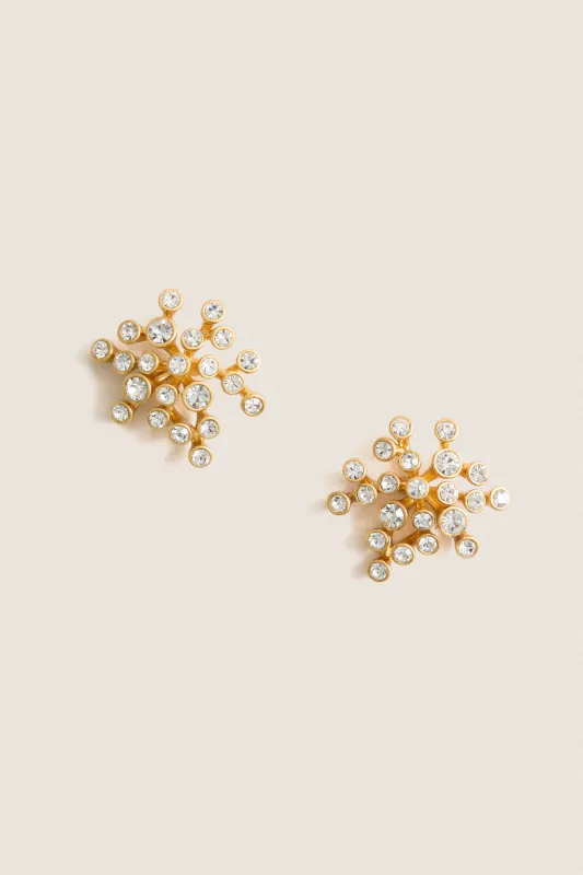 Gold Bezel Cluster Earrings made by Tuckernuck