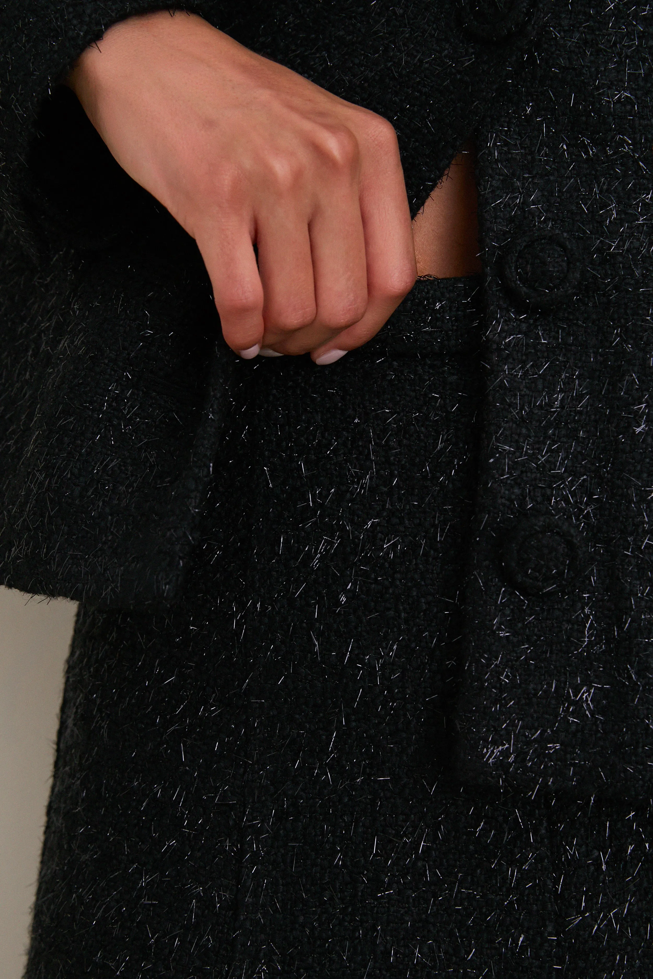Black Metallic Boucle Midi Dress sold by Tuckernuck product image thumbnail 4