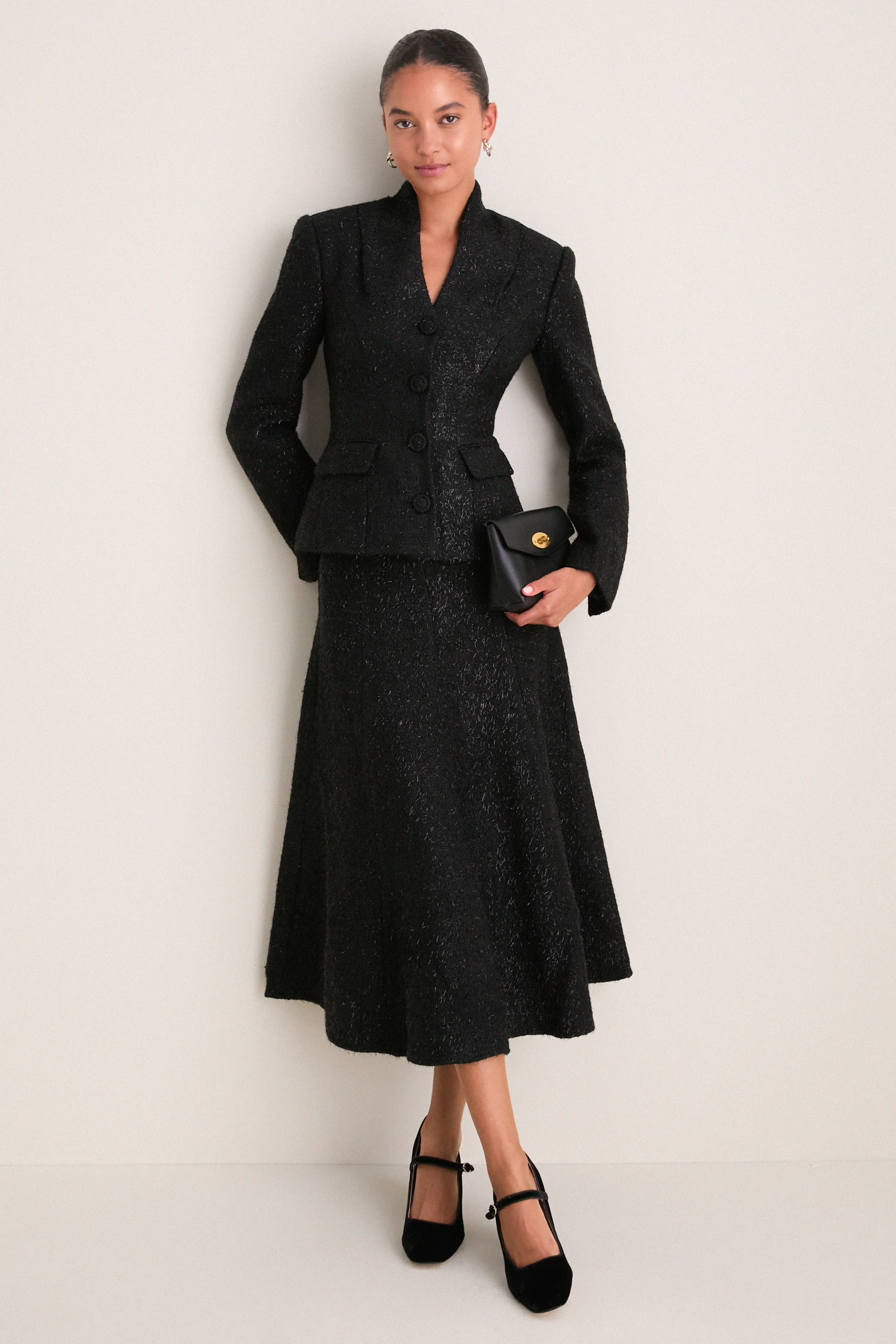 Black Metallic Boucle Midi Dress sold by Tuckernuck product image thumbnail 3