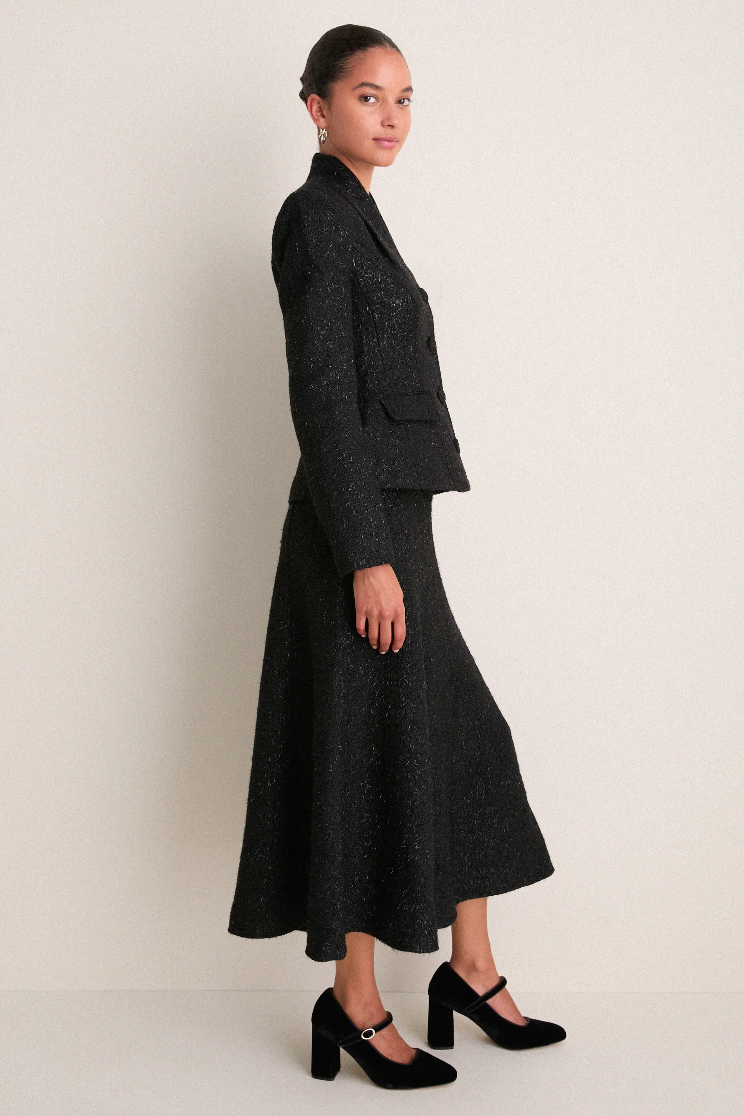 Black Metallic Boucle Midi Dress sold by Tuckernuck product image thumbnail 5