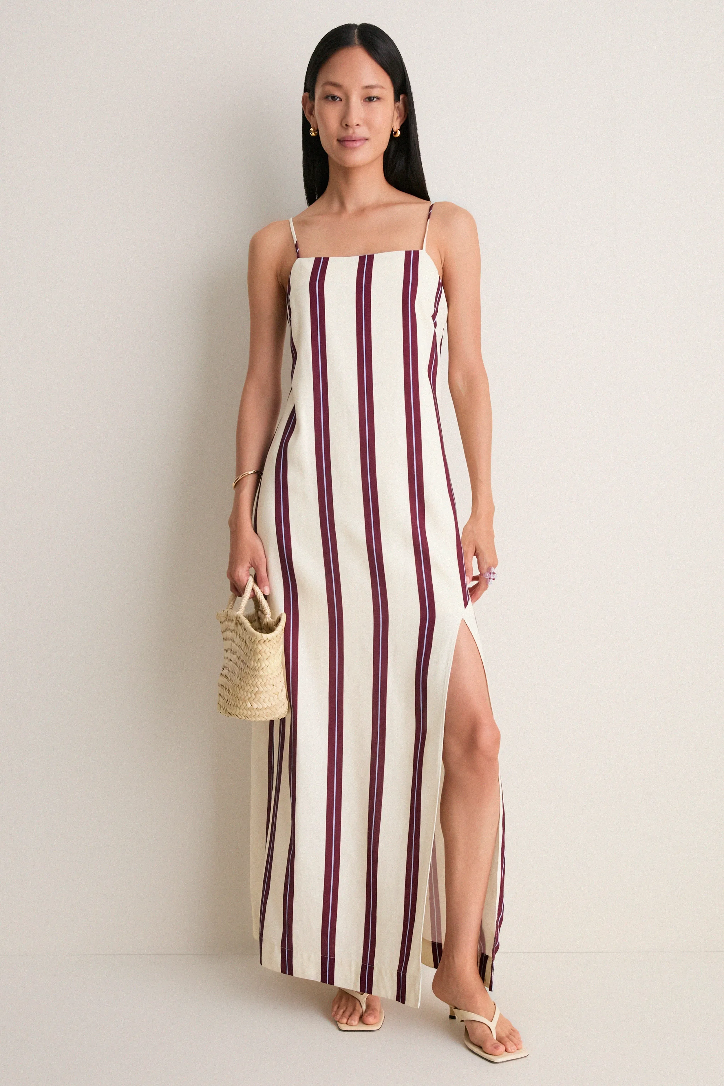 Off-White Linear Side Slit Maxi Dress sold by Tuckernuck product image thumbnail 4