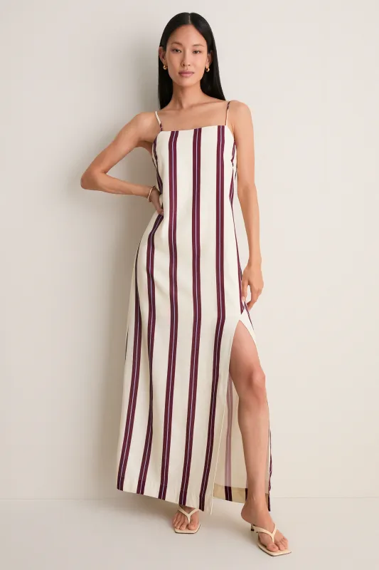 Off-White Linear Side Slit Maxi Dress made by Dress to