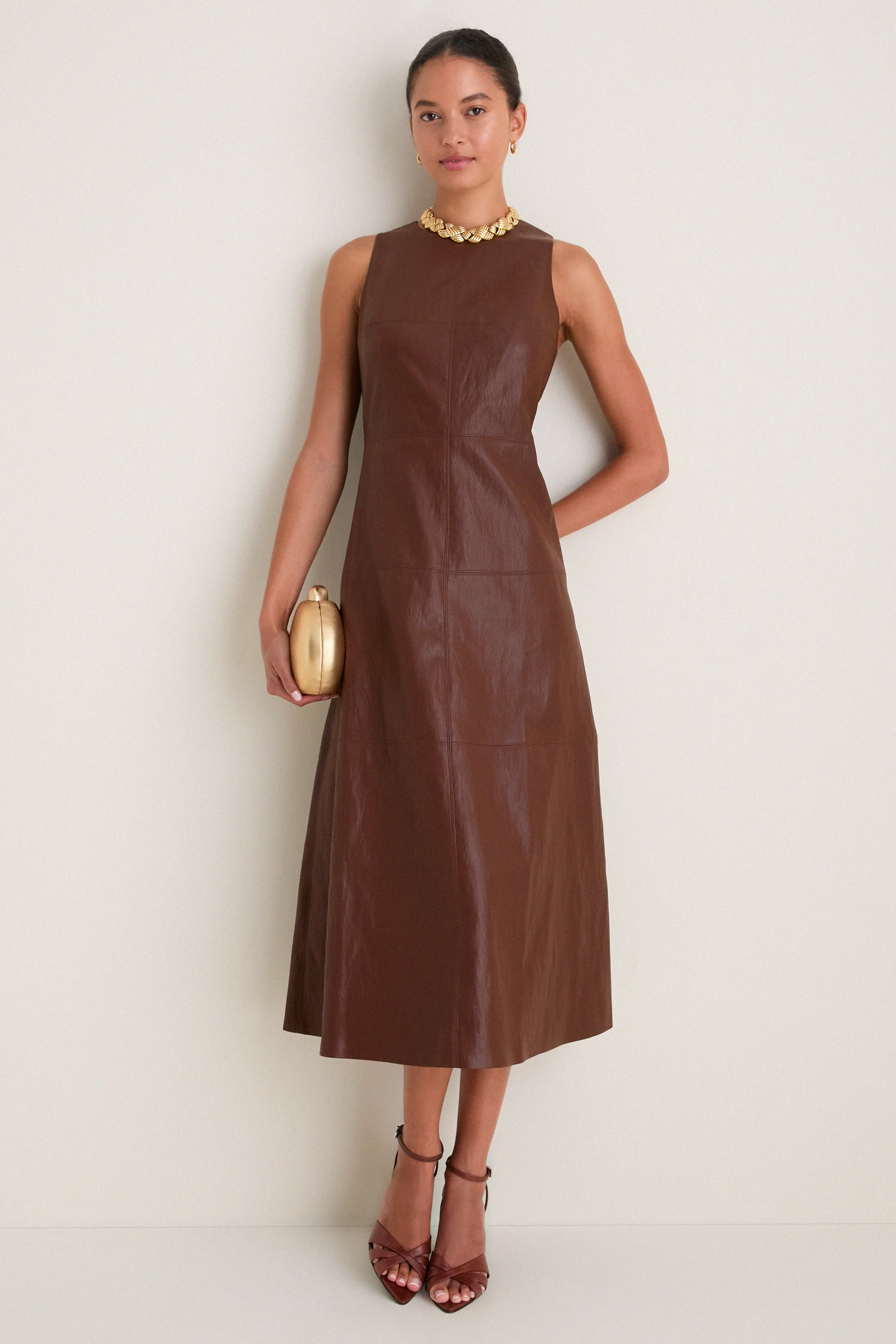 Brown Leather Manon Dress sold by Tuckernuck product image thumbnail 3