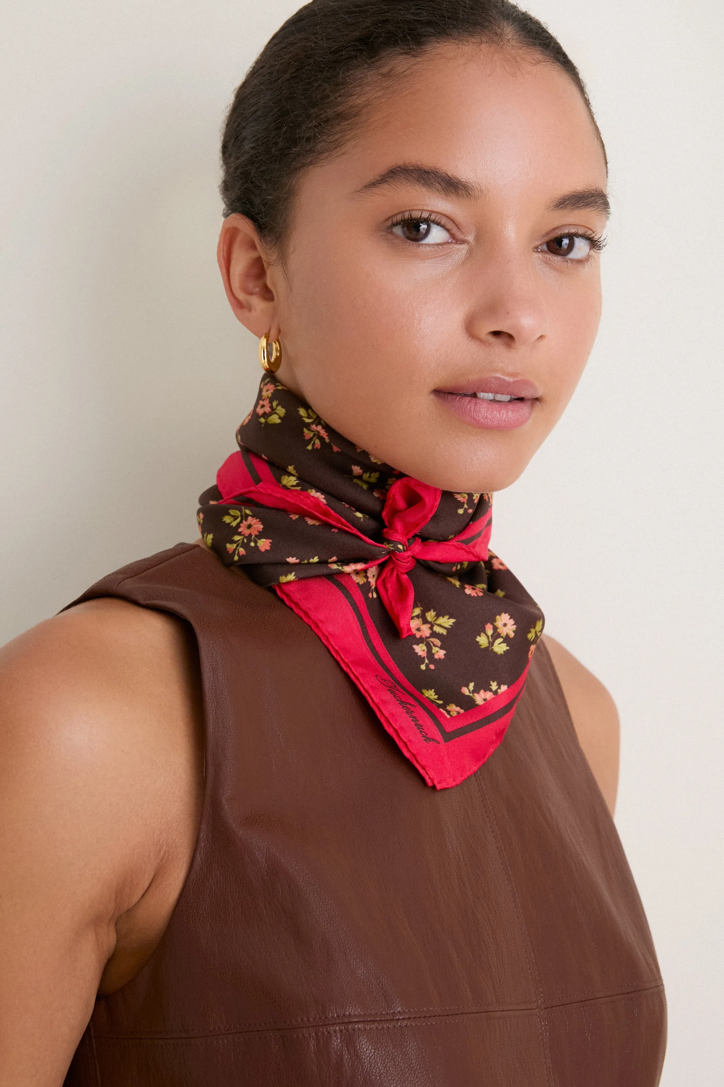 40s Floral Small Silk Scarf sold by Tuckernuck product image thumbnail 2