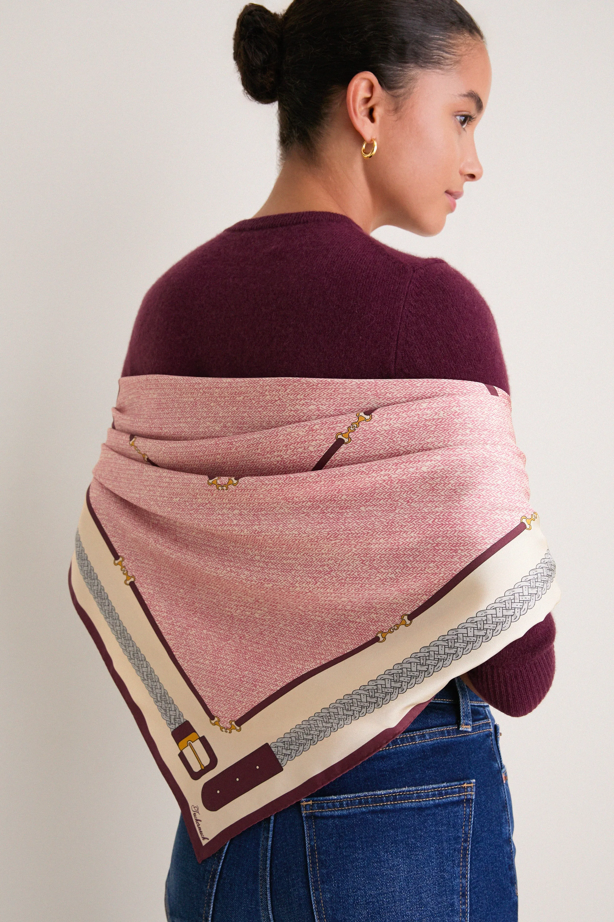 Blush Belts Medium Silk Scarf sold by Tuckernuck product image thumbnail 4
