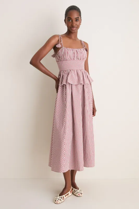 Cotswold Check Rust Betsy Dress made by Hunter Bell NYC