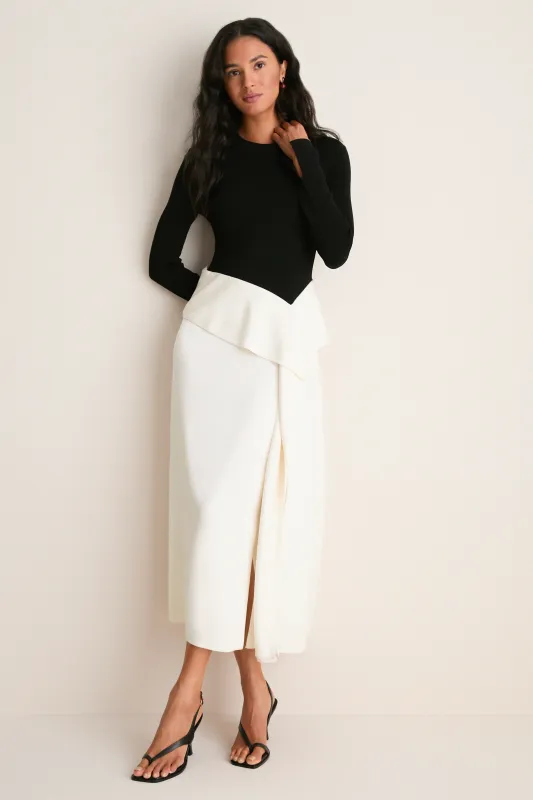 Black Multi Ornella Midi Dress made by Simkhai