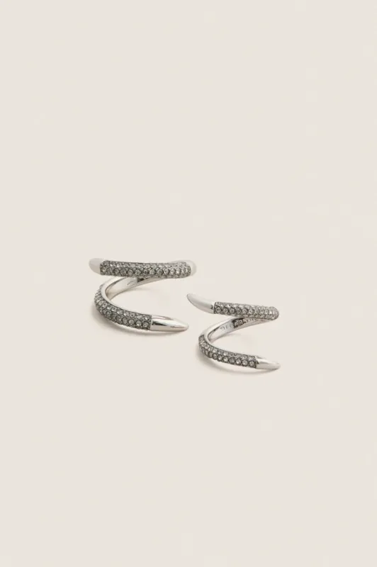 Gunmetal and Crystal Vesey Duo Ring Set of 2 made by Tuckernuck